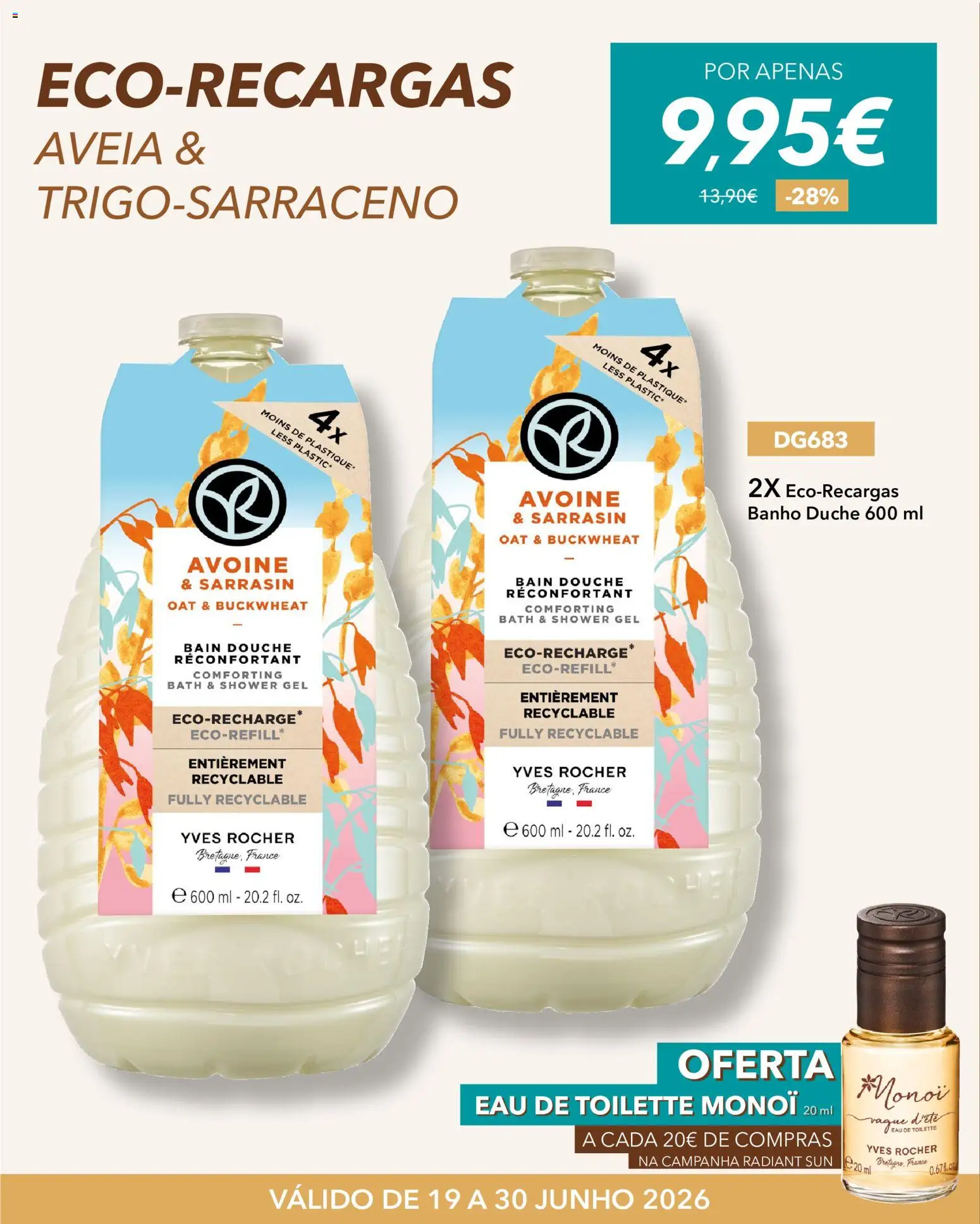 Yves Rocher Radiant sun │ válido de 19/06/2026 | Página: 14 | Produtos: Aveia, Eau de toilette, Banho