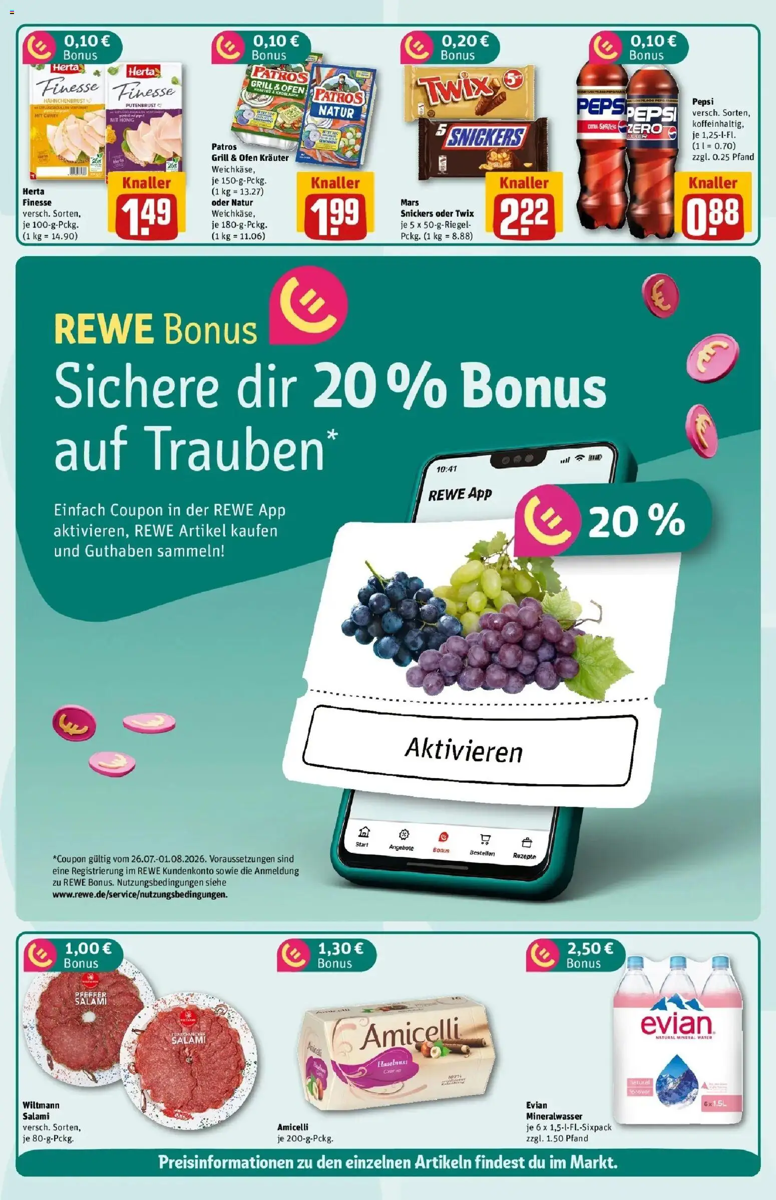 Rewe Prospekt Lübeck – gültig ab 27.07.2026 | Seite: 2 | Produkte: Patros, Twix, Knoblauch, Herta finesse