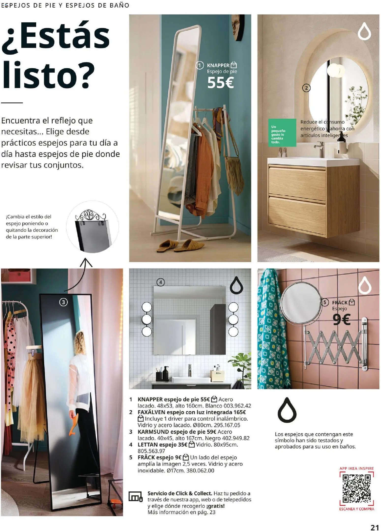 IKEA - Espejos │ válido desde el 01/10/2026 | Página: 21 | Productos: Espejo de pie, Decoración, Baño, Espejo