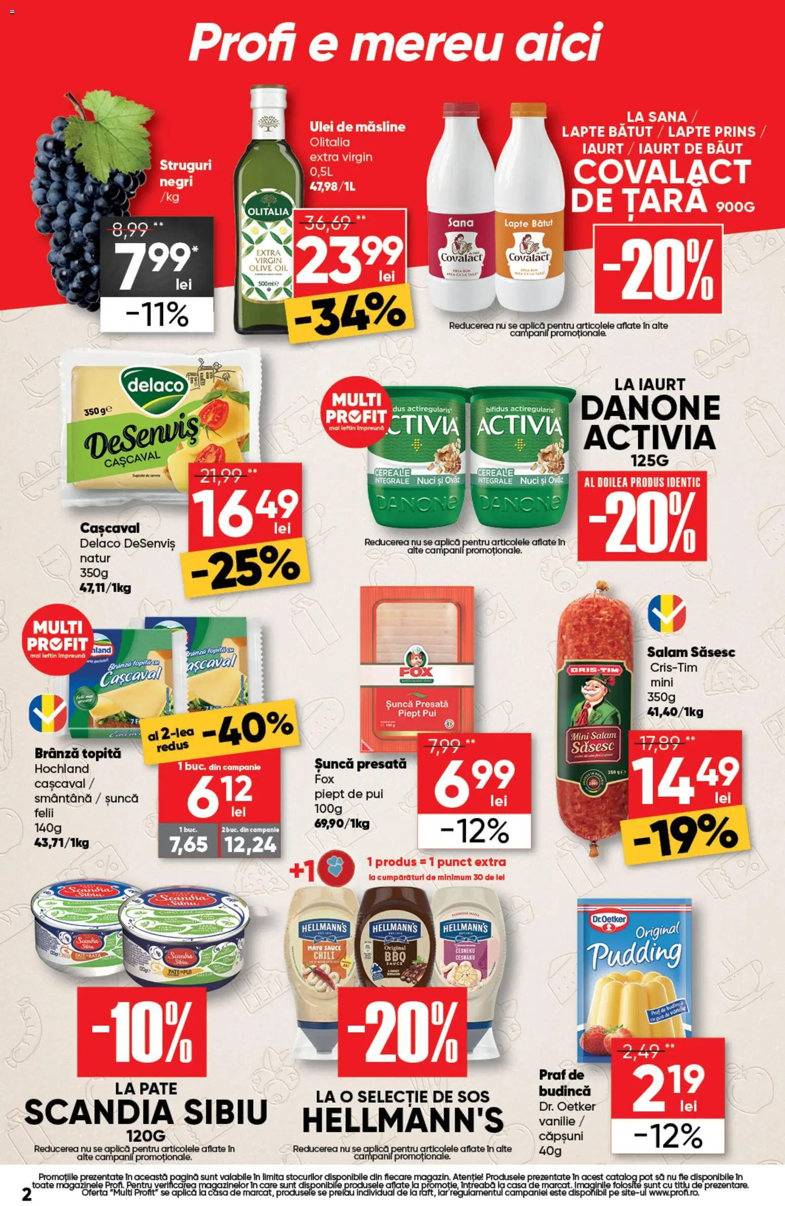 Noul catalog Profi – valabil de la 20.08.2026 | Pagină: 2 | Produse: Delaco, Fox, Ulei de masline, Salam
