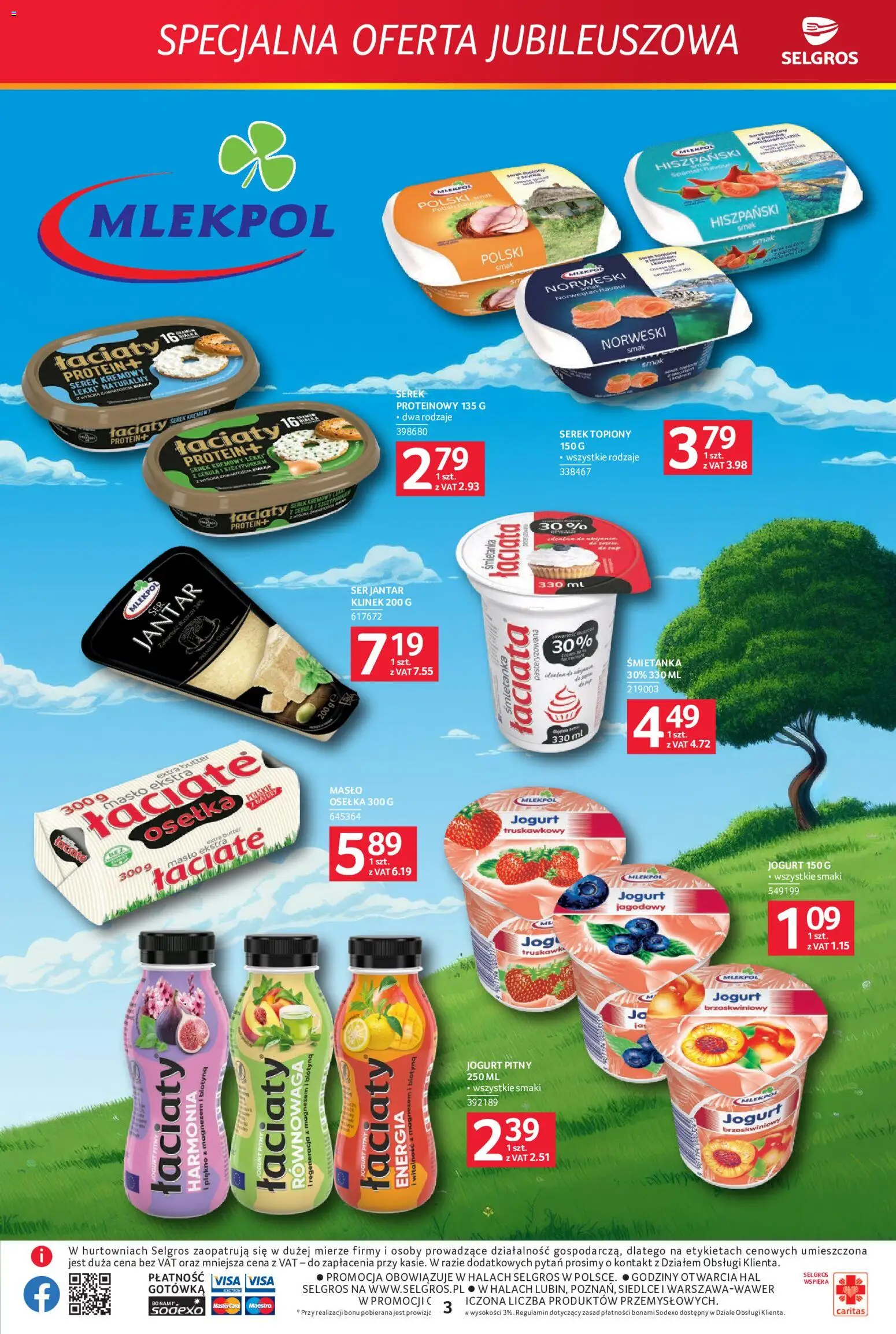 Selgros cash&carry gazetka - Specjalna oferta jubileuszowa od 02.07.2026 | Strona: 3 | Produkty: Ser, Jogurt, Truskawki, Serek topiony