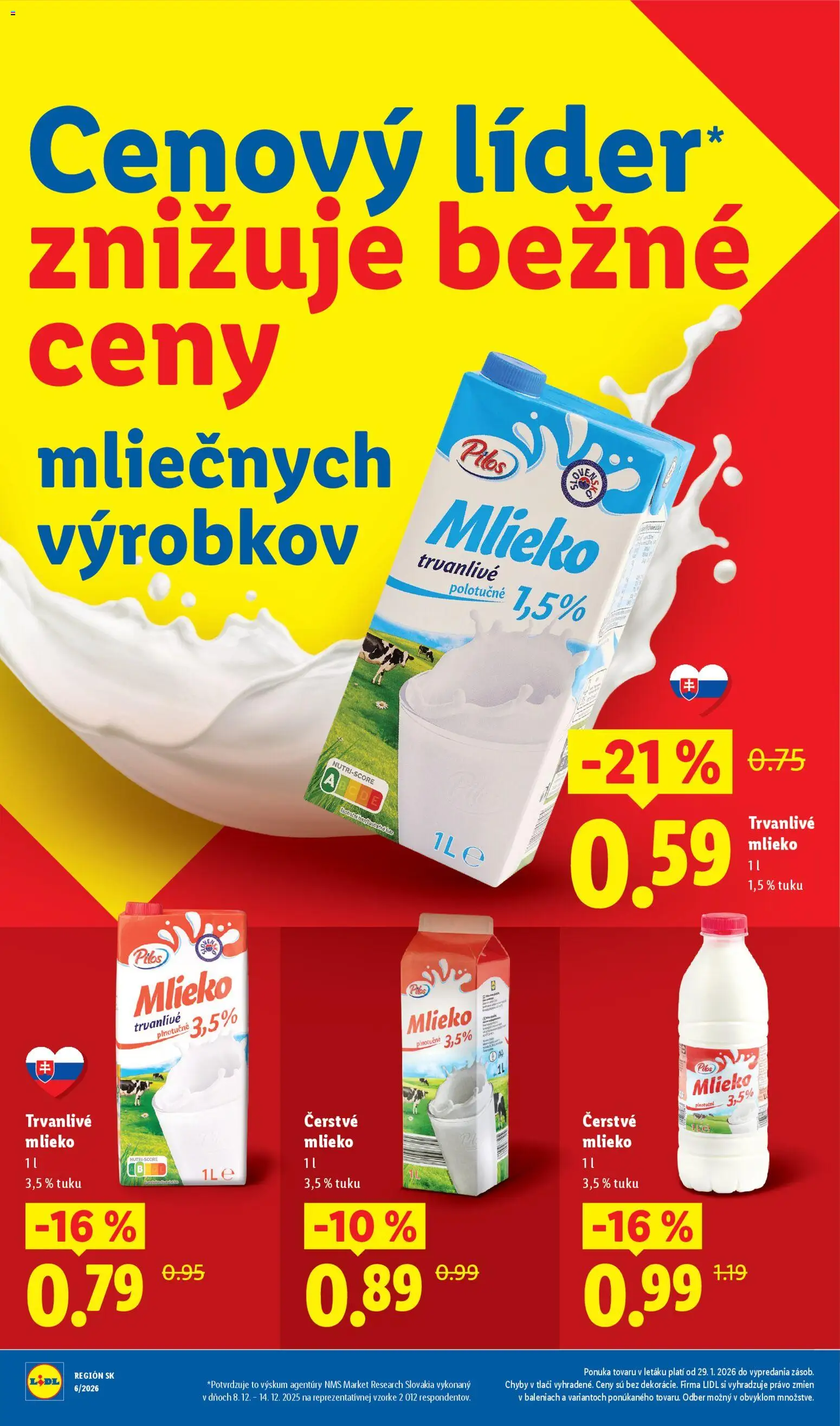 Nové Lidl akcie – leták je platný od 02.02.2026 | Strana: 1 | Produkty: Mlieko, Trvanlivé mlieko
