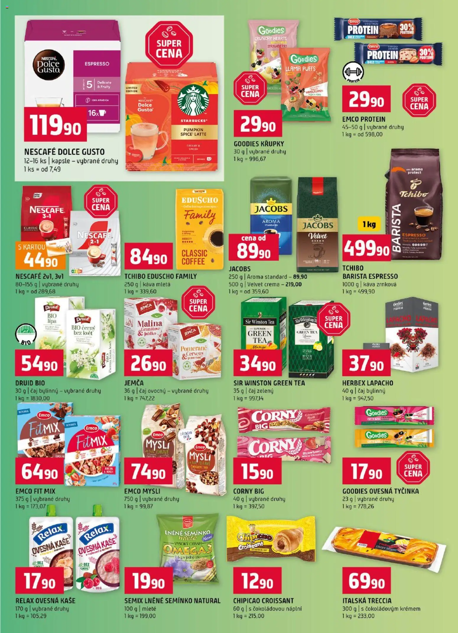Terno leták od 23.09.2026 | Strana: 9 | Produkty: Káva, Ovesná kaše, Jacobs Aroma, Křupky