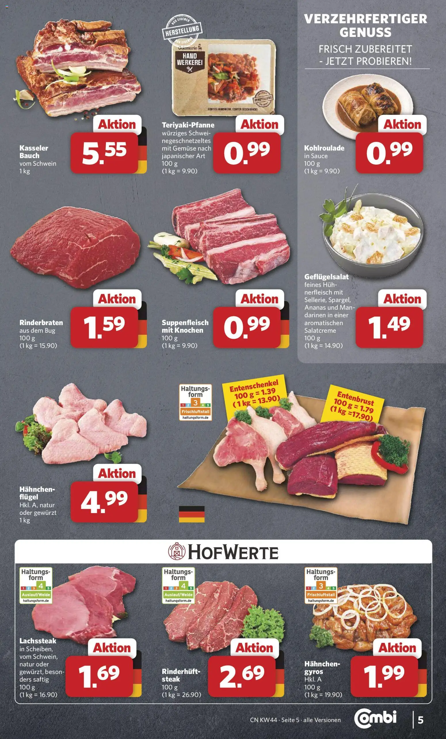 Combi Prospekt – gültig ab 26.10.2026 | Seite: 5 | Produkte: Rinderbraten, Hahnchen, Ananas, Gyros