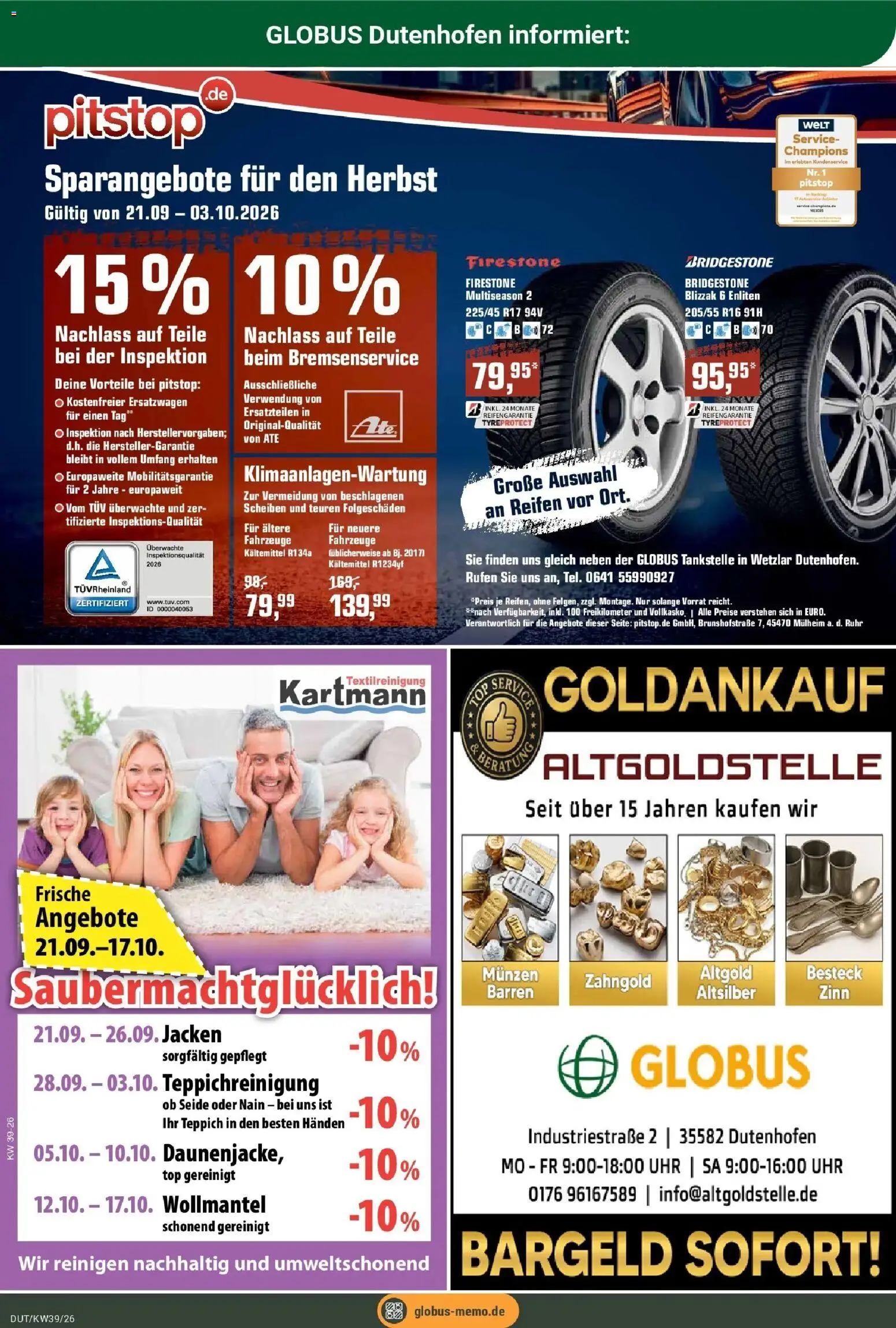 Globus Prospekt Wetzlar-Dutenhofen (ab 21.09.2026) » Angebote online | Seite: 29 | Produkte: Top, Teppich, Uhr