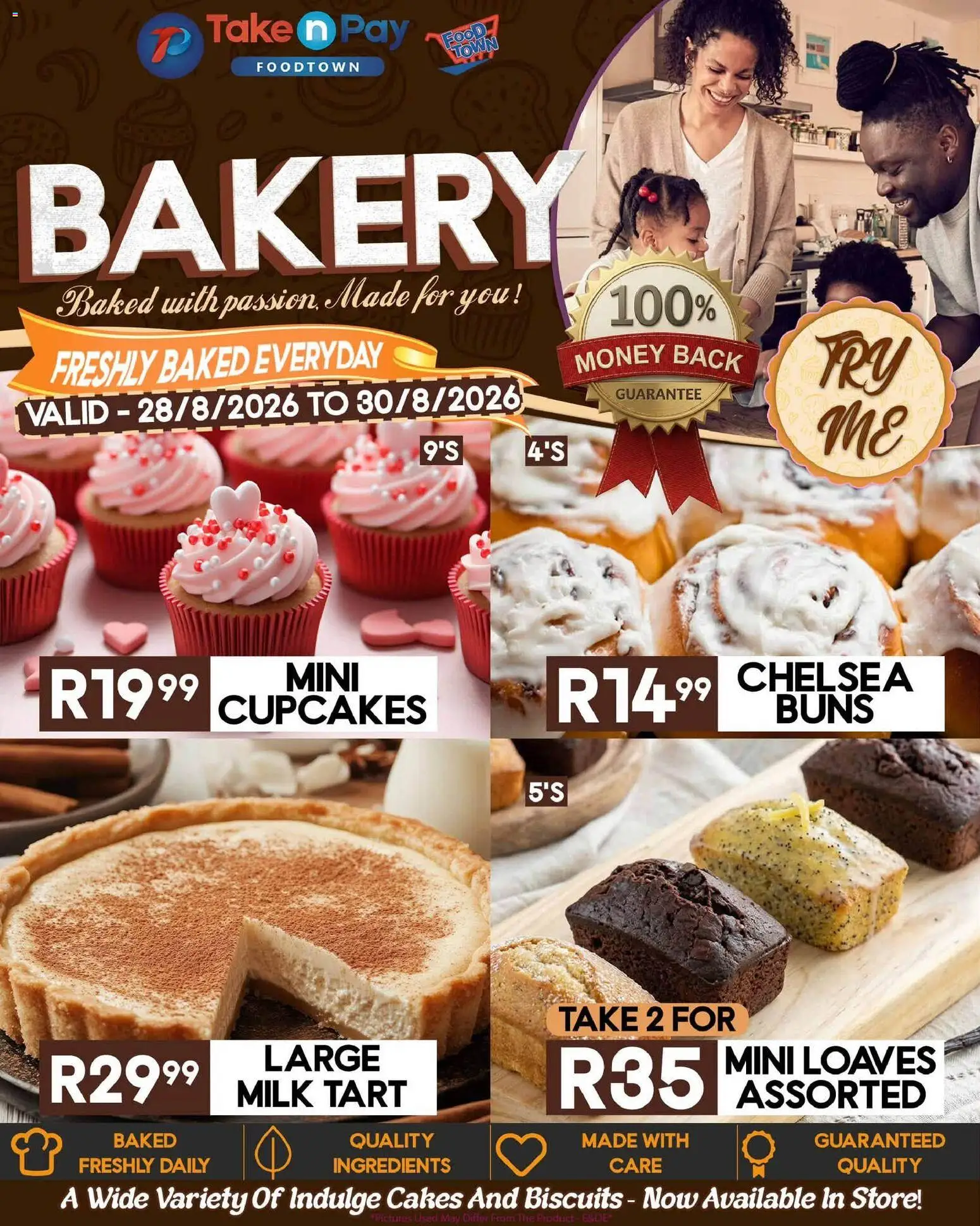 New Take n Pay catalogue – valid from 28/08/2026 | Page: 6 | Products: Ingredients, Buns, Milk, Biscuits