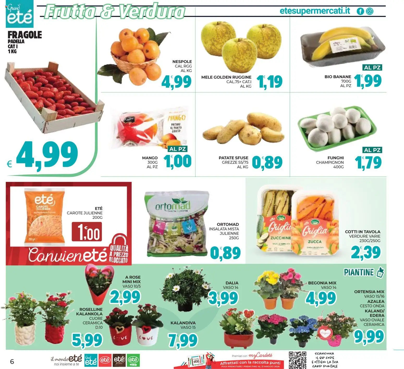 Volantino Eté del 29.04.2026 | Pagina: 6 | Prodotti: Verdure, Frutta, Funghi, Padella