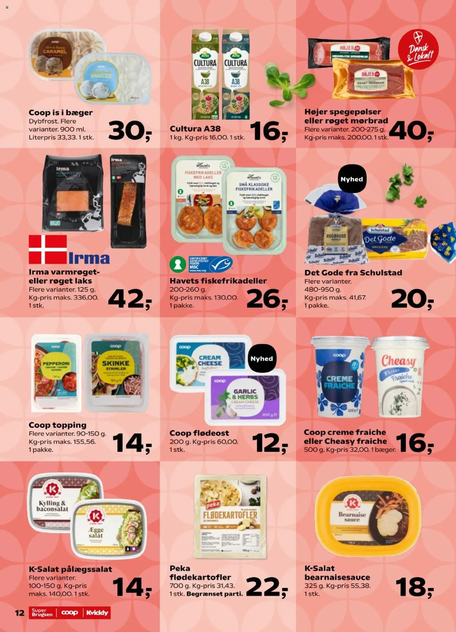 Kvickly tilbudsavis – gyldig fra 09/10/2026 | Side: 12 | Produkter: Creme, Skinke, Mel, Flødeost