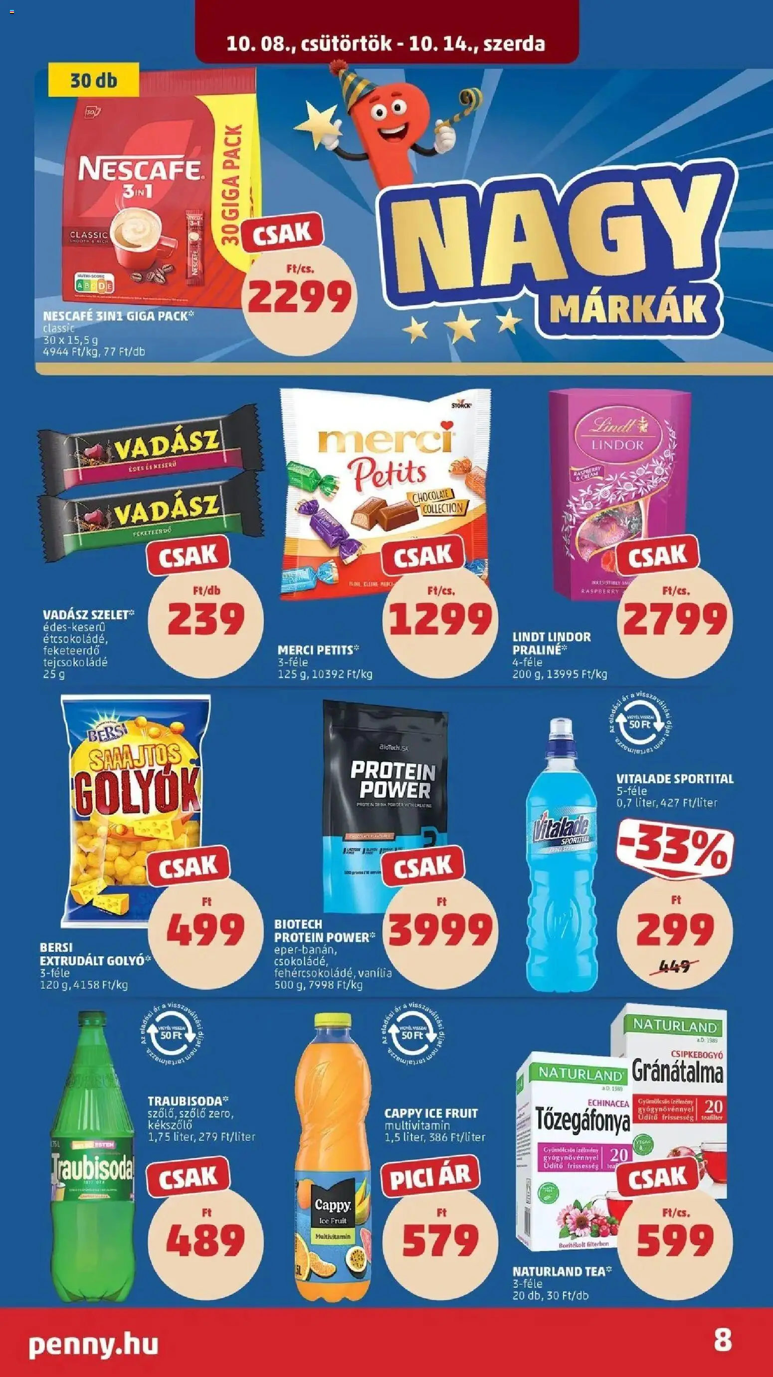 PENNY aktuális akciós újság: 2026.10.07.-tól lapozható | Oldal: 8 | Termékek: Szőlő, Vanília, Gránátalma, Multivitamin