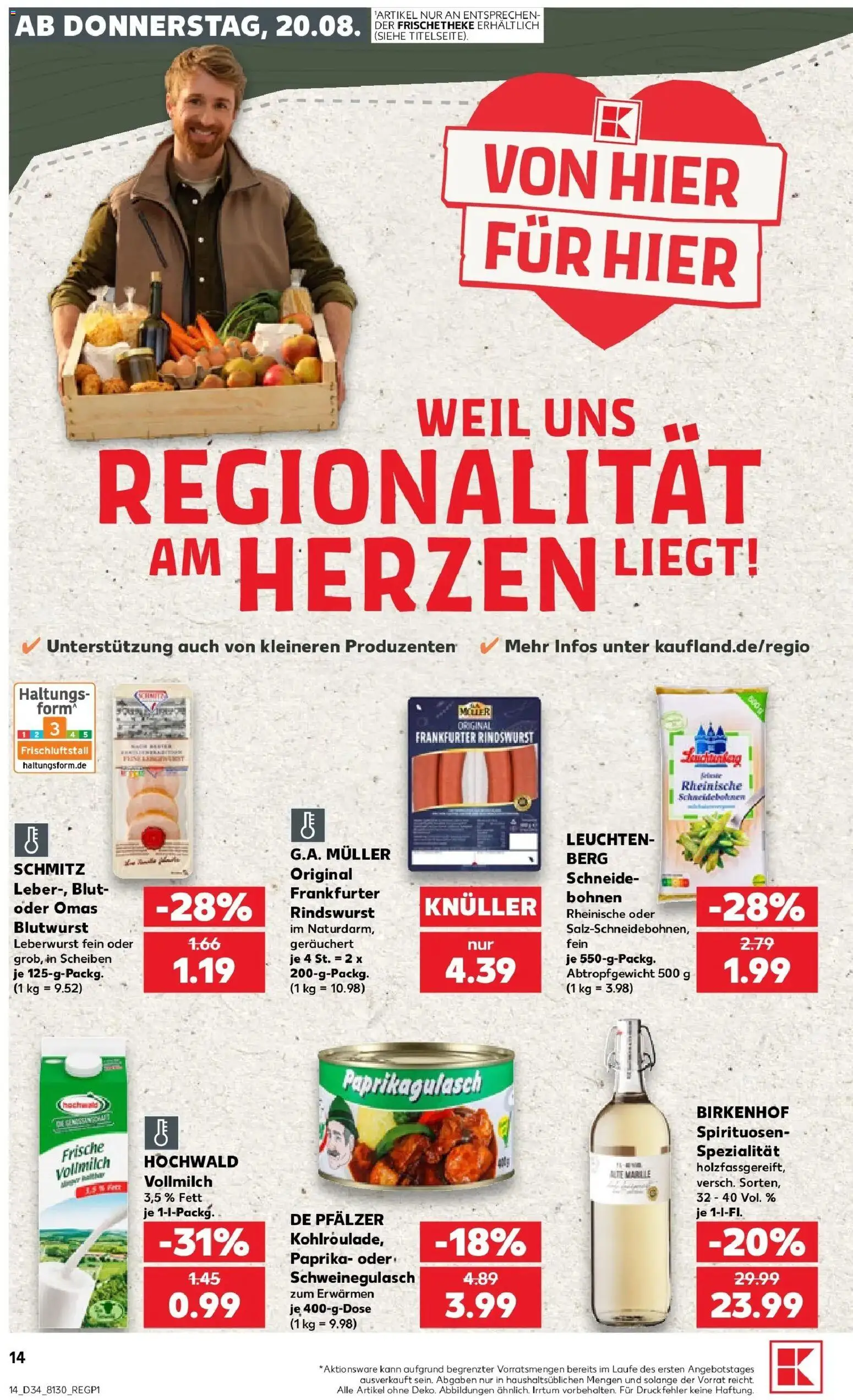 Prospekt Kaufland ab 20.08.2026 » Angebote Online zum Blättern | Seite: 14 | Produkte: Schweinegulasch, Paprika