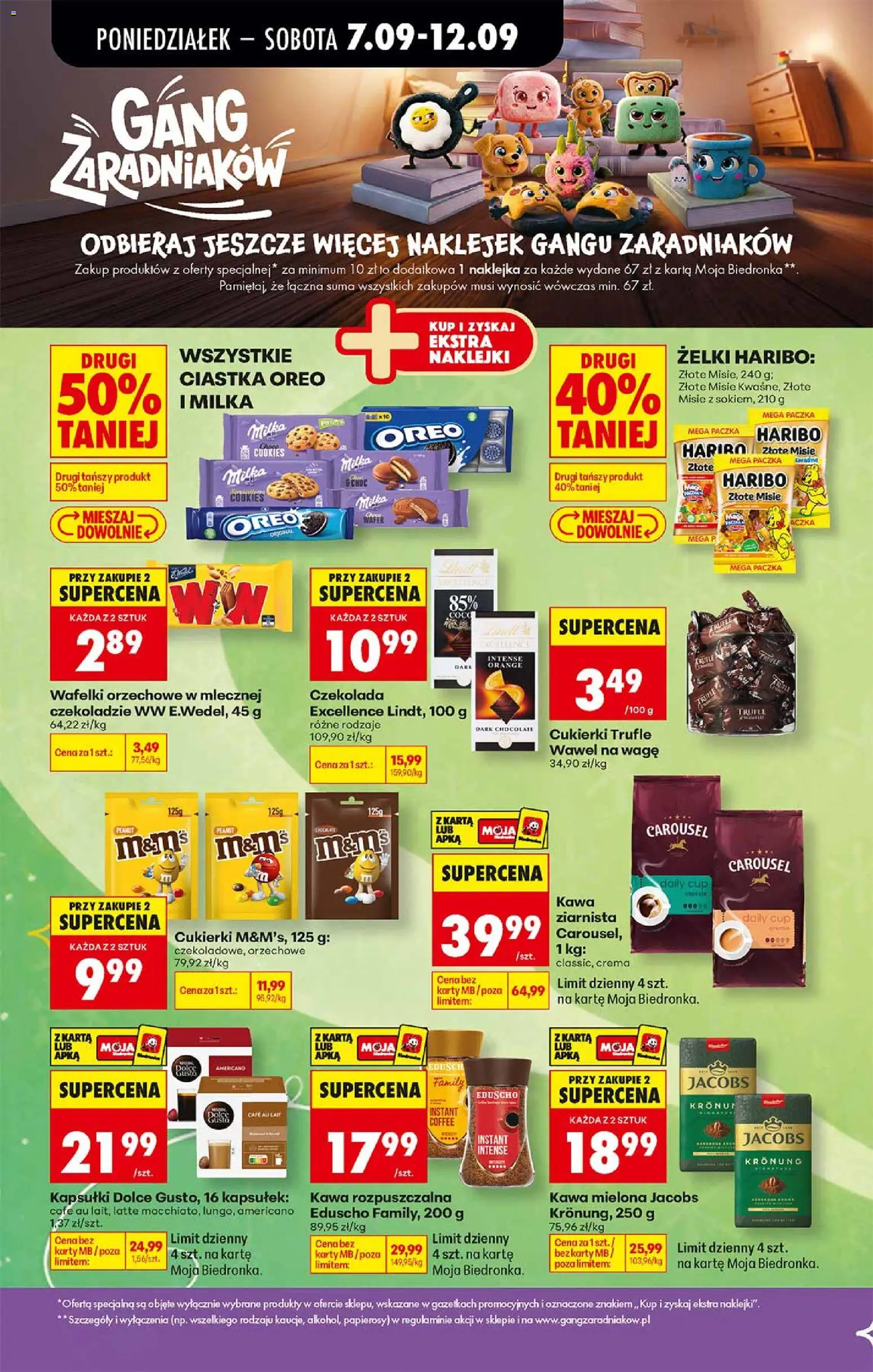 Biedronka gazetka - Gang zaradniaków od 07.09.2026 | Strona: 8 | Produkty: Dolce Gusto kapsułki, Jacobs, Kapsułki Dolce Gusto, Milka oreo