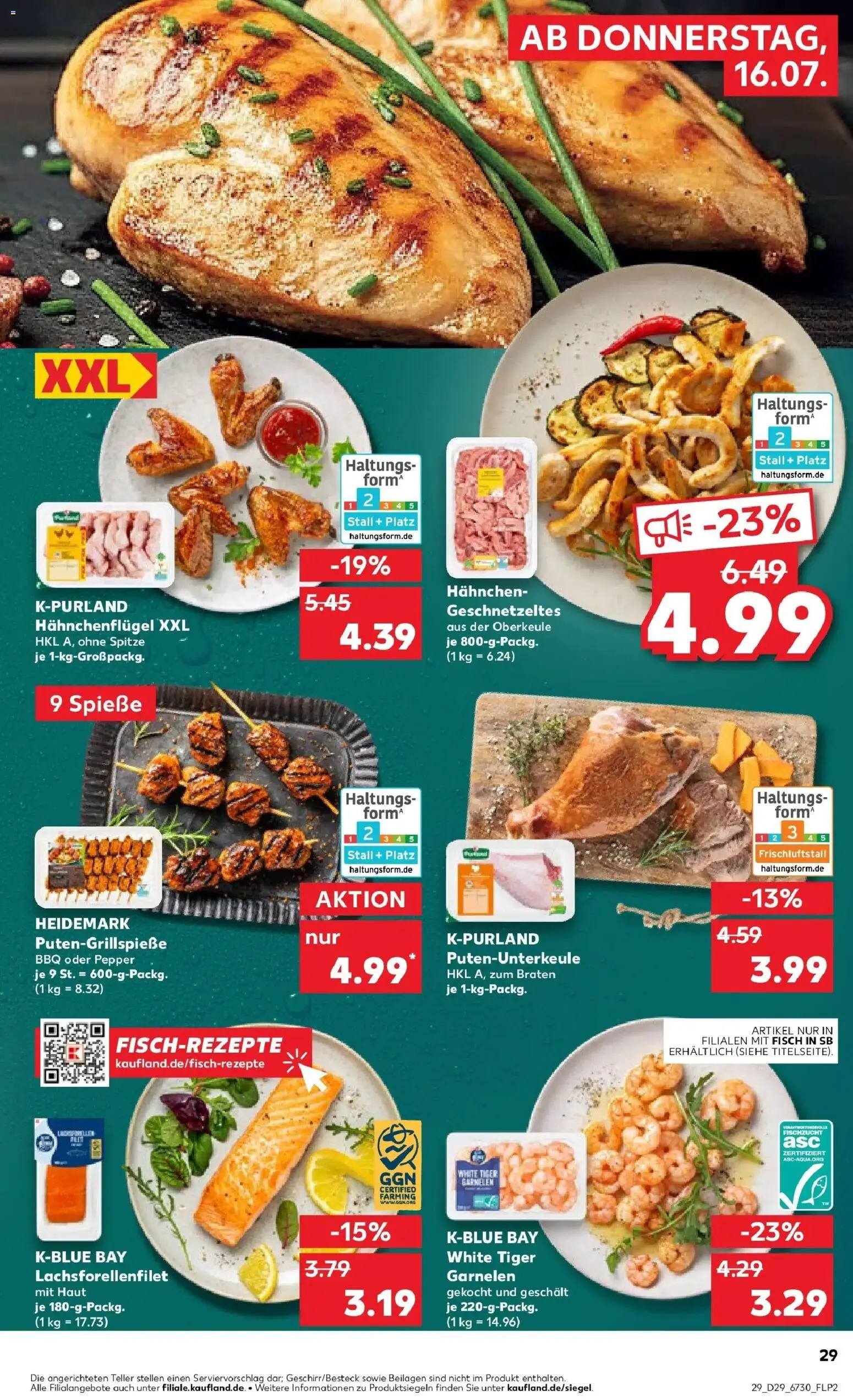 Kaufland Prospekt Meißen – gültig ab 13.07.2026 | Seite: 38 | Produkte: Hahnchen, Spieße, Garnelen, Tiger garnelen