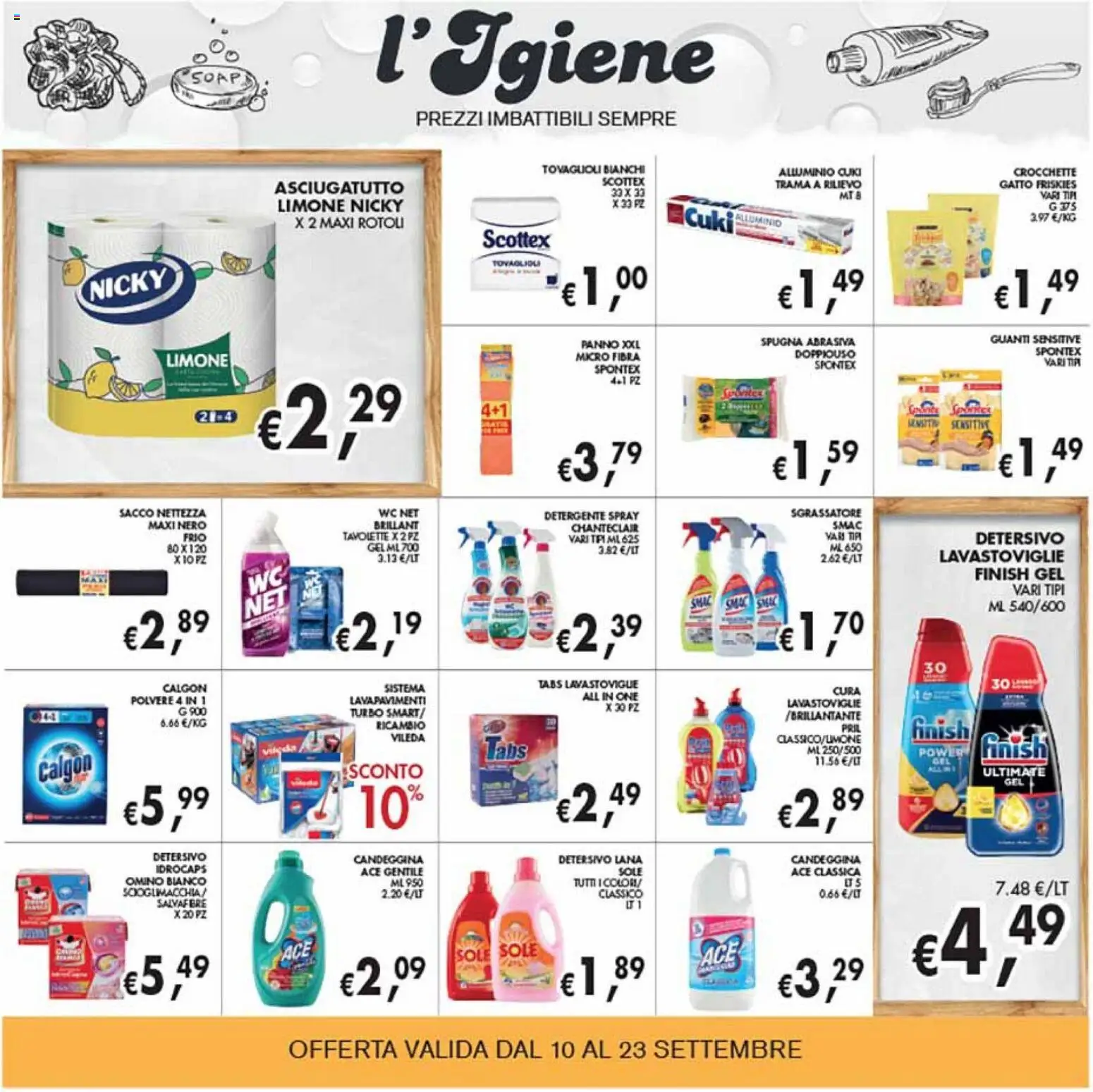 Volantino Coal del 10/09/2026 | Pagina: 22 | Prodotti: Candeggina, Sgrassatore, Alluminio, WC
