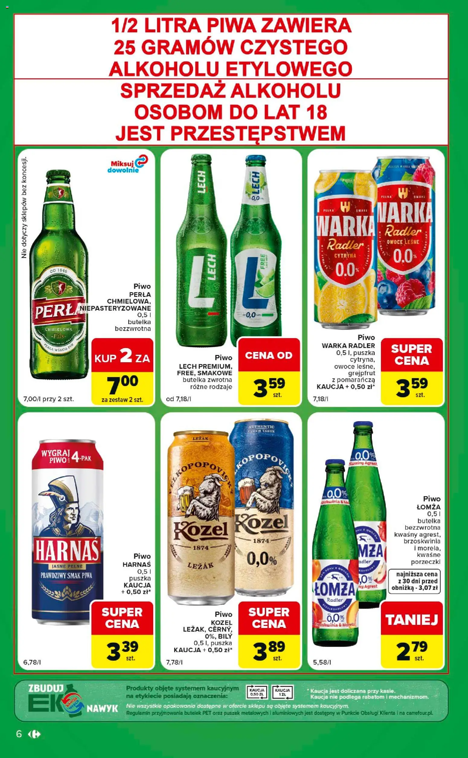 Carrefour gazetka - Express od 21.07.2026 | Strona: 6 | Produkty: Leżak, Agrest, Warka, Harnaś