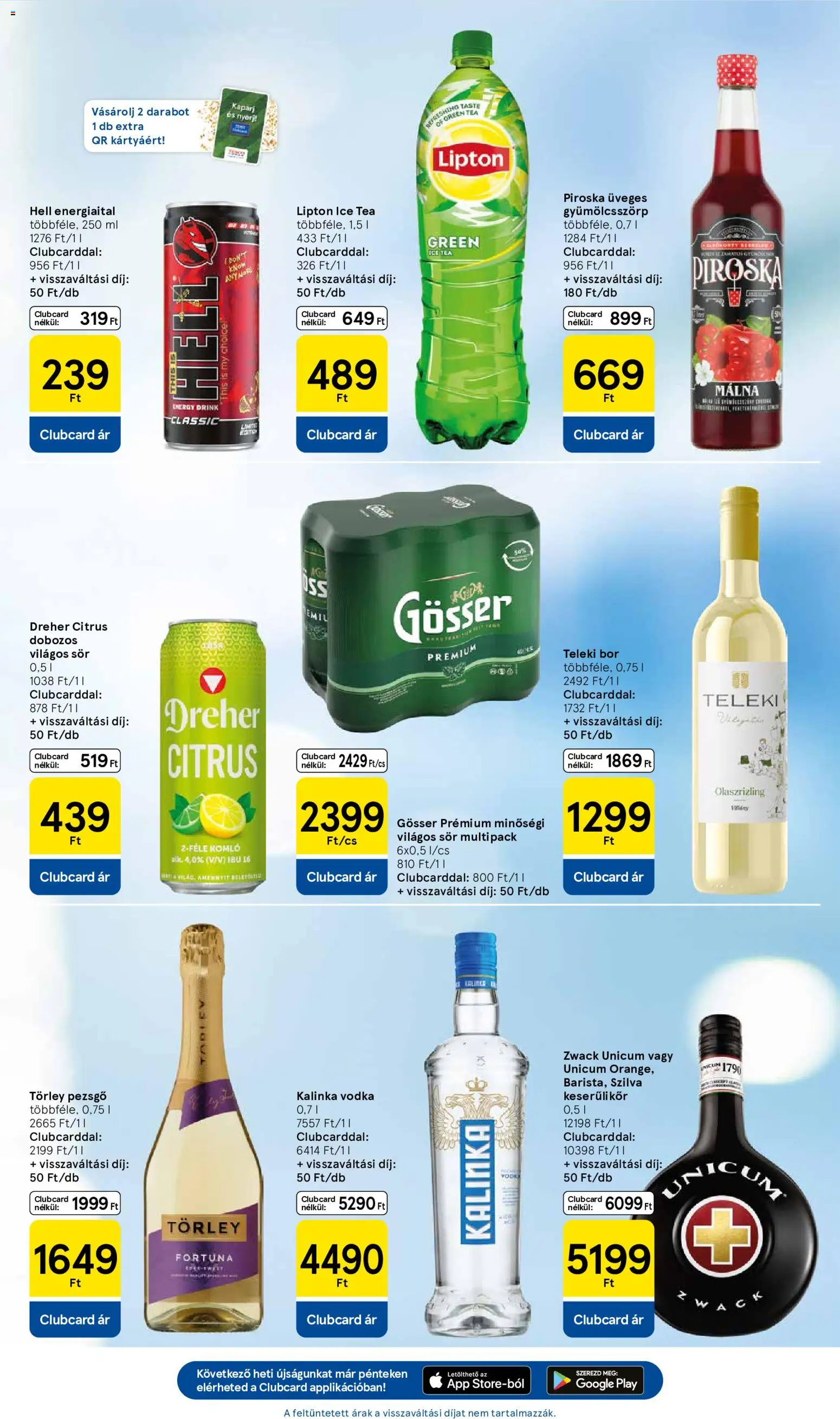 Tesco akciós ujság - amely érvényes a következő dátumtól: 28.05.2026 | Oldal: 5 | Termékek: Energiaital, Törley pezsgő, Bor, Tea