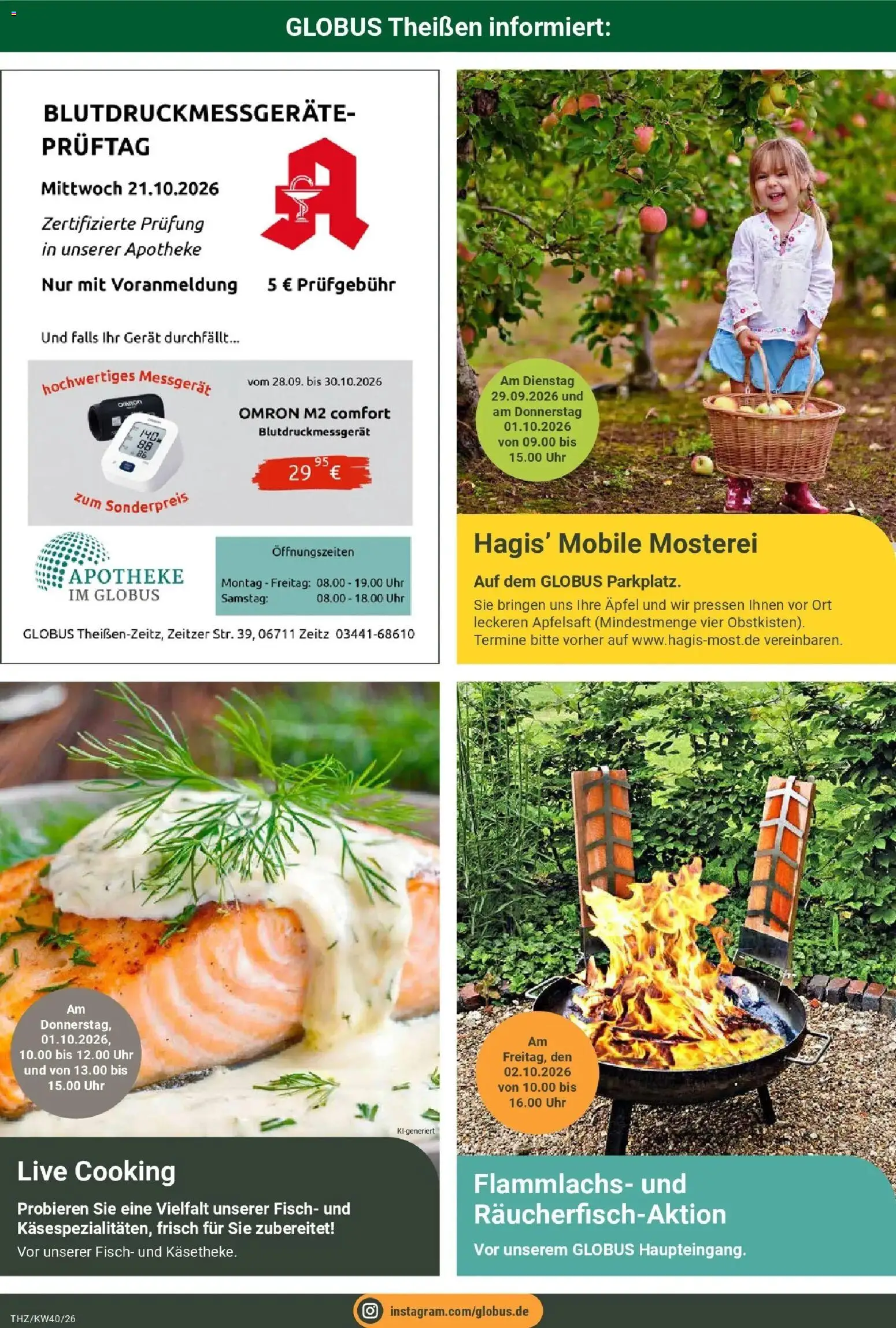 Globus Prospekt Zeitz (ab 28.09.2026) » Angebote online | Seite: 26 | Produkte: Äpfel, Apfelsaft, Fisch, Uhr