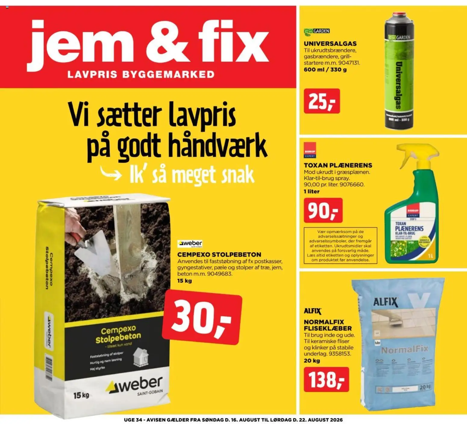 Jem & fix tilbudsavis – gyldig fra 16/08/2026 | Side: 1 | Produkter: Grill