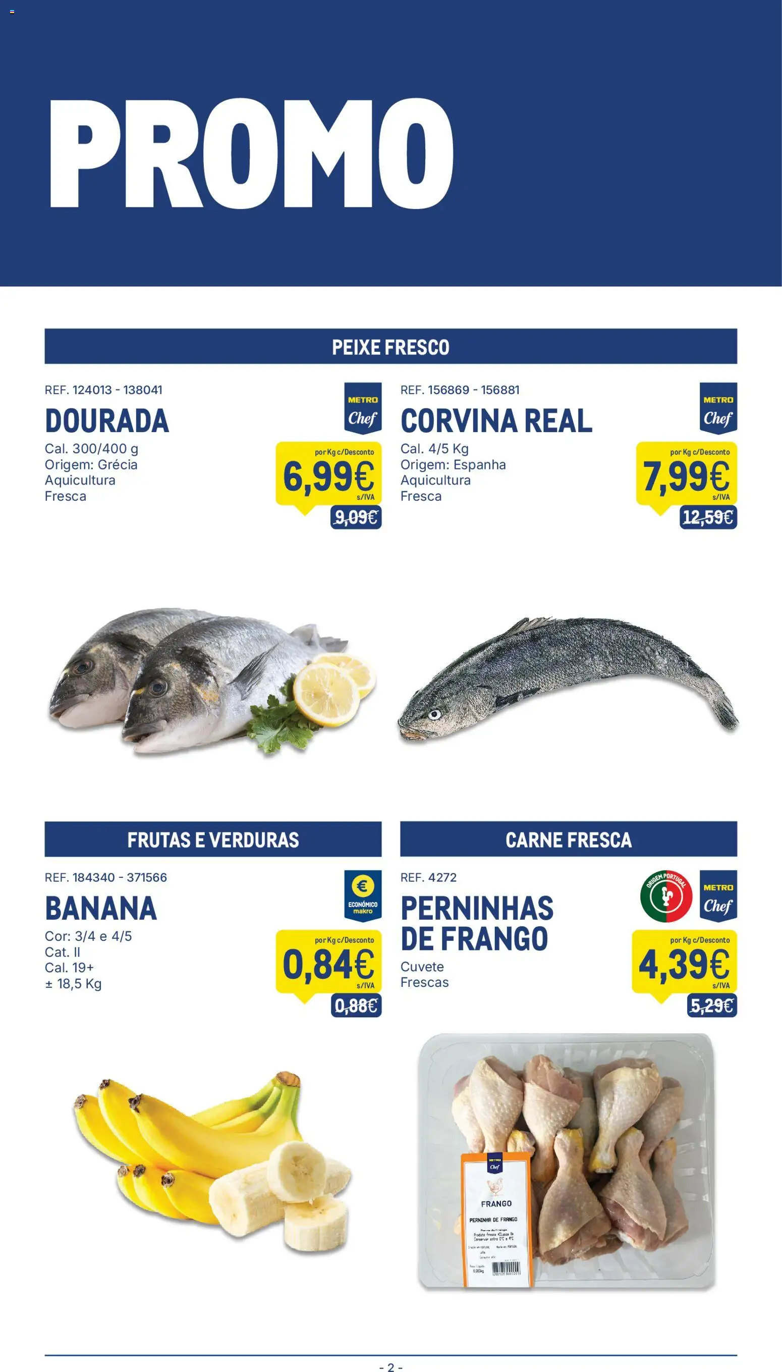 Makro folheto │ válido de 08/09/2026 | Página: 2 | Produtos: Dourada, Banana, Frango, Frutas