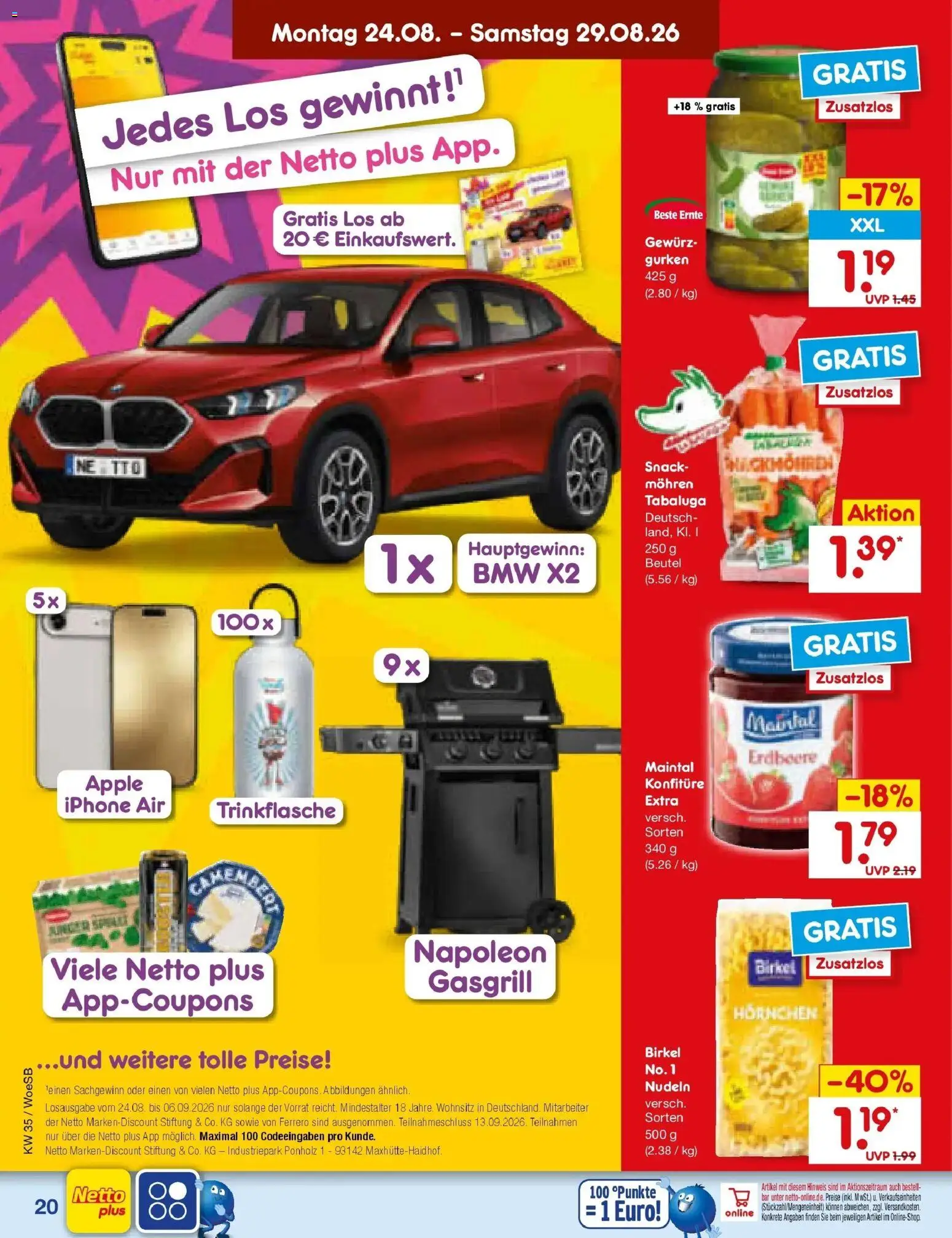 Netto Marken-Discount Prospekt Leonberg – gültig ab 24.08.2026 | Seite: 30 | Produkte: Iphone, Mohren, Camembert, Nudeln