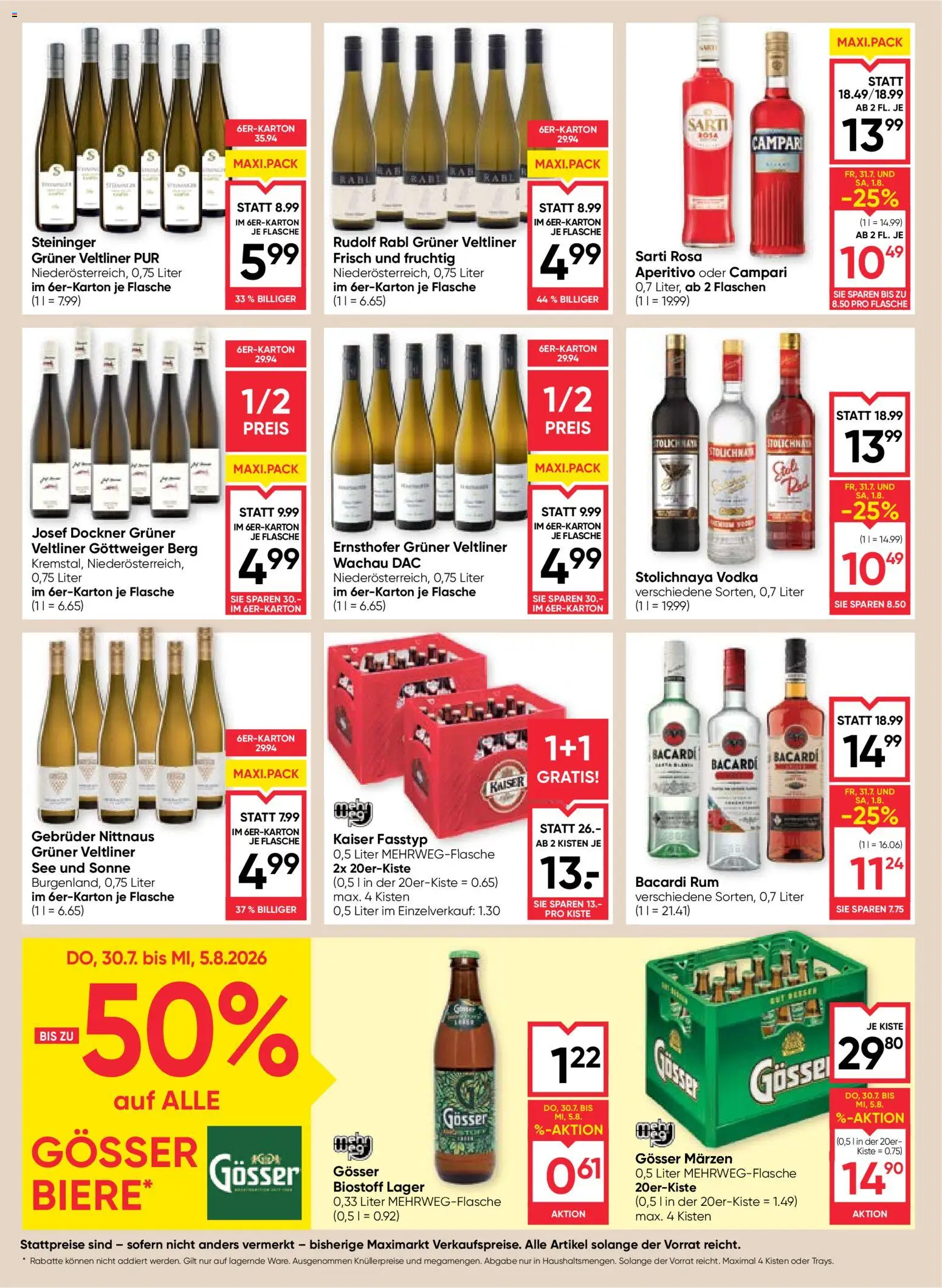 Maximarkt Flugblatt gültig ab 30.07.2026 | Seite: 14 | Produkte: Campari