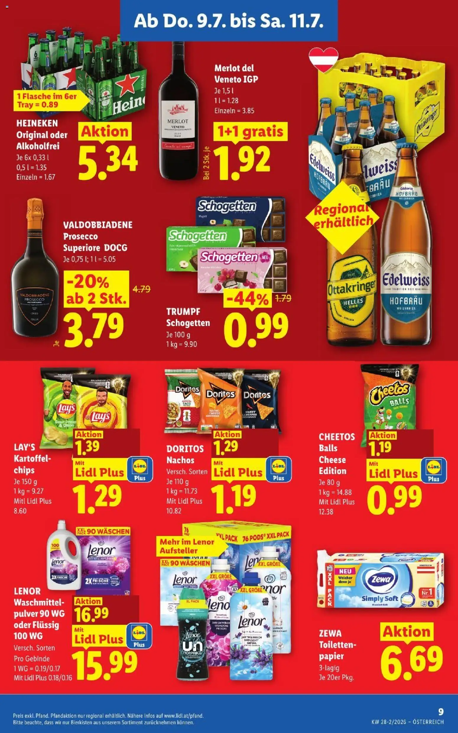 Lidl - Flugblatt gültig ab 09.07.2026 | Seite: 11 | Produkte: Chips, Bier, Waschmittel