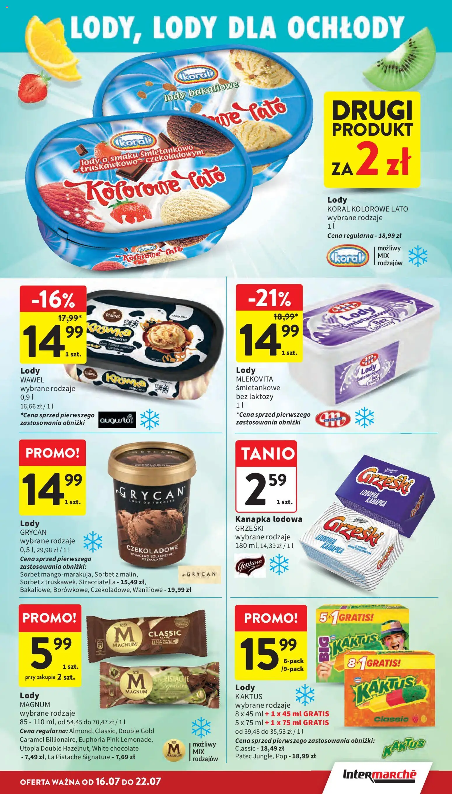 Intermarche gazetka od 16.07.2026 | Strona: 31 | Produkty: Krowka, Sorbet, Lody koral, Lody