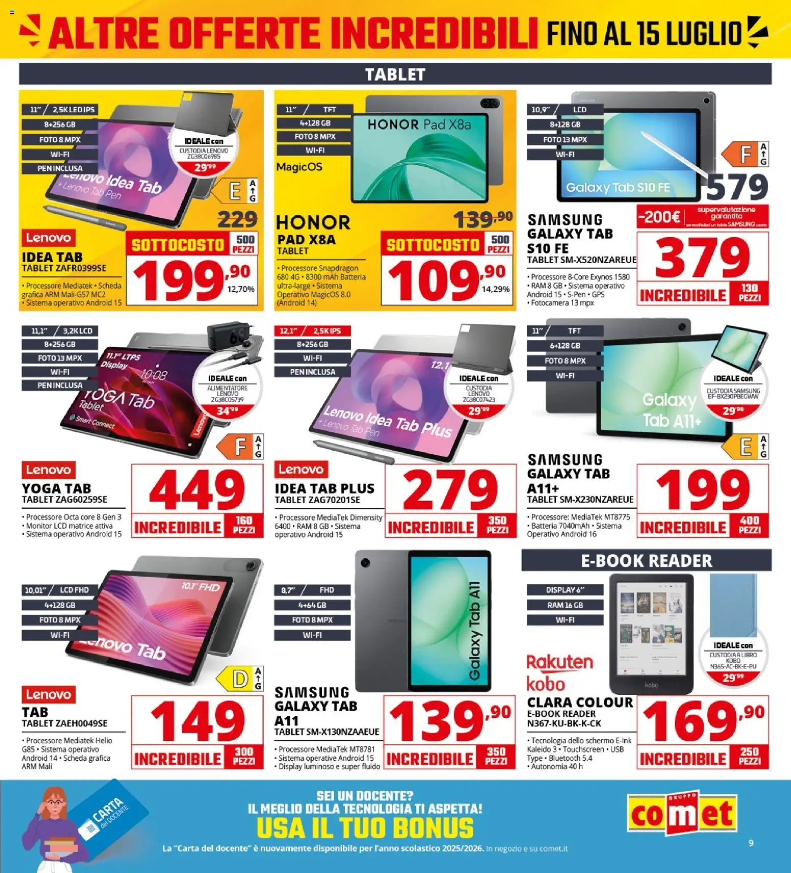 Volantino Comet del 03/07/2026 | Pagina: 9 | Prodotti: Schermo, Monitor, USB, Samsung