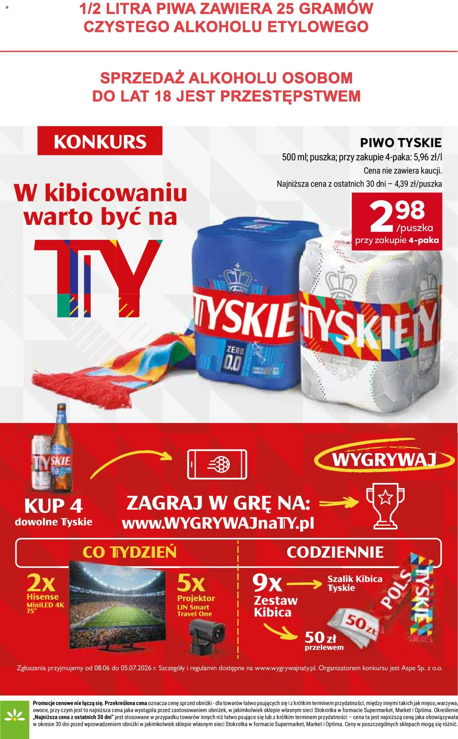 Stokrotka gazetka - Market od 11.06.2026 | Strona: 26 | Produkty: Stokrotka, Tyskie, Piwo, Warzywa