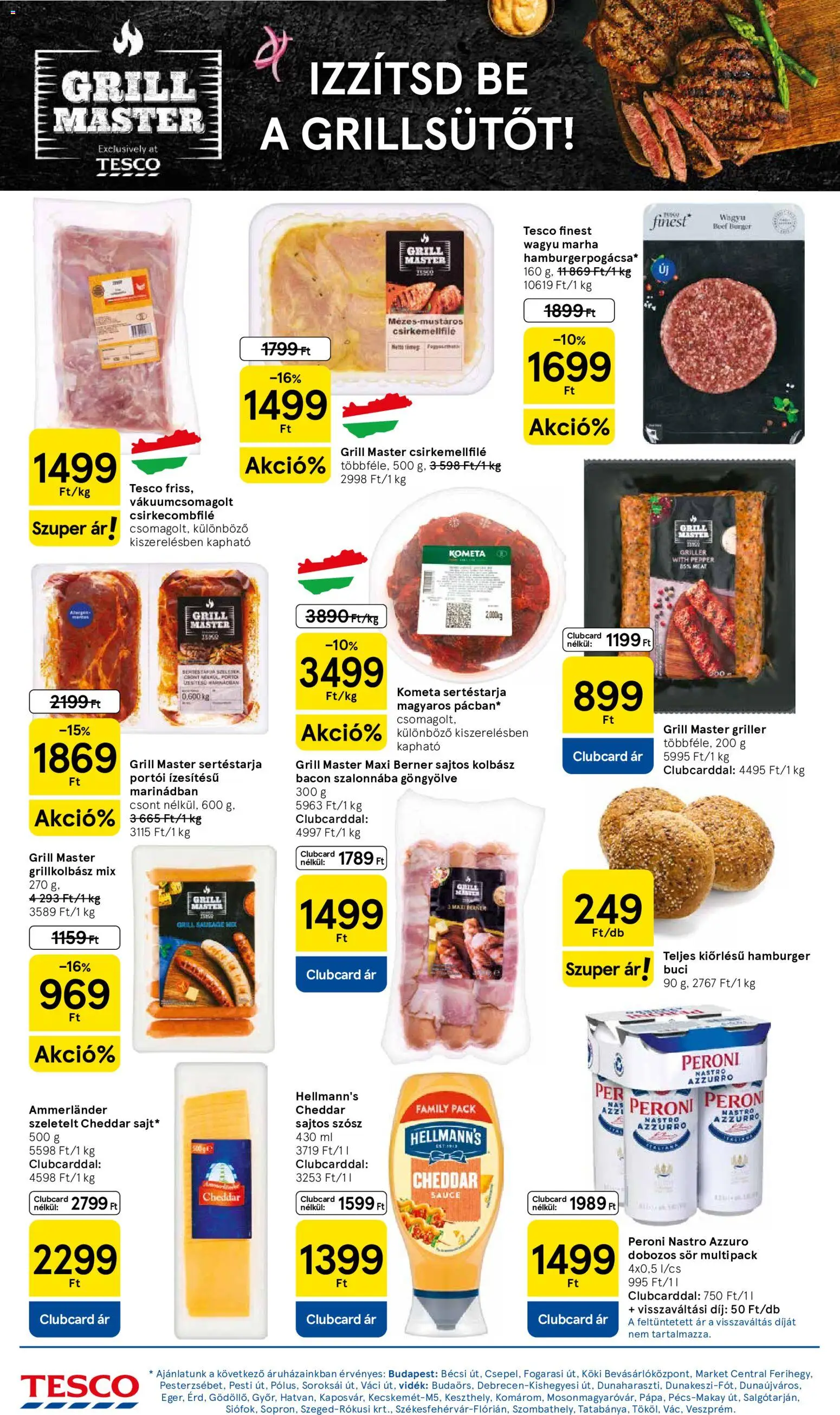 Tesco akciós ujság - amely érvényes a következő dátumtól: 2026.08.06. | Oldal: 10 | Termékek: Wagyu marha, Sör, Cheddar, Szósz