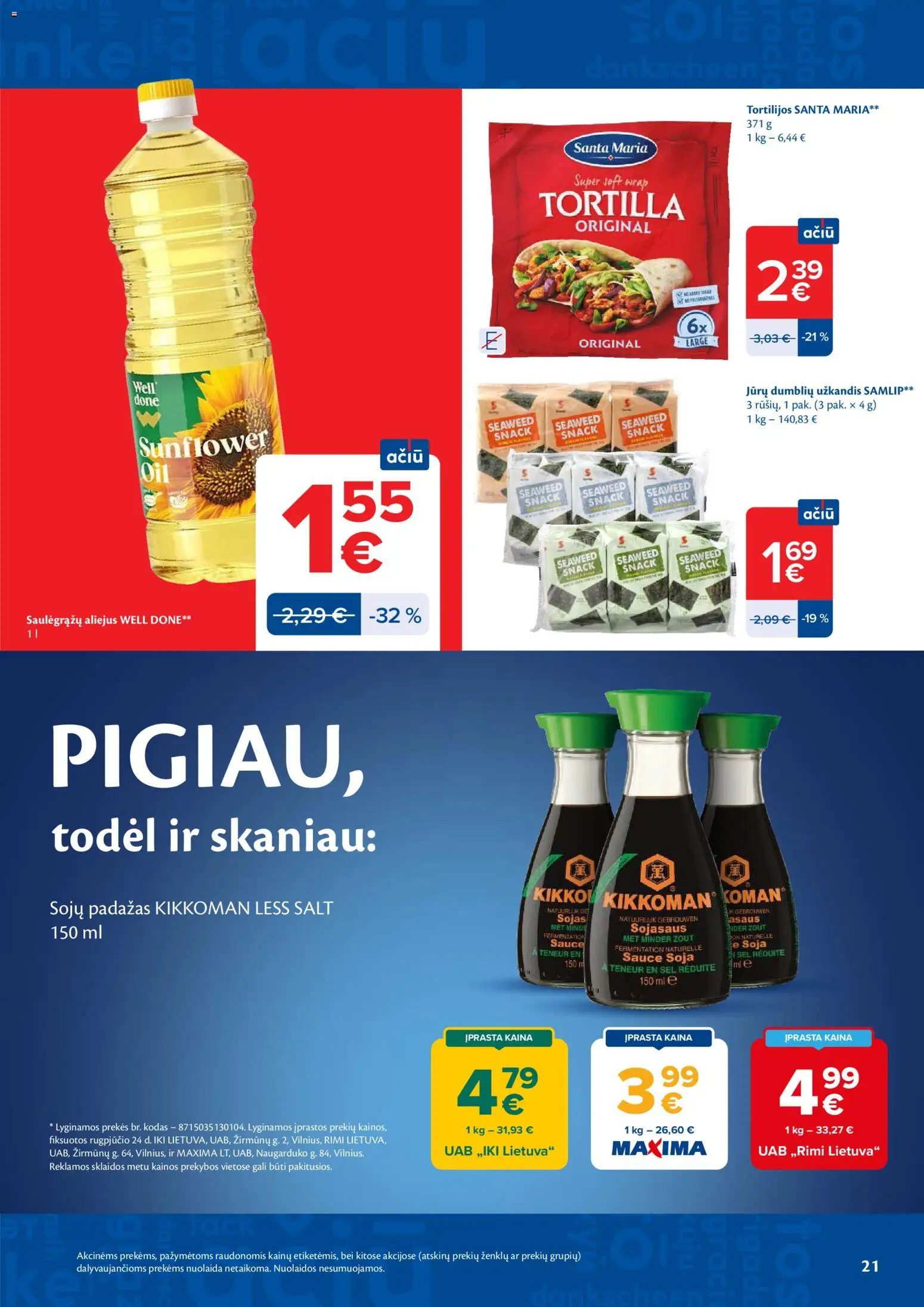 MAXIMA akcijos nuo 2026.09.01 | Puslapis: 21 | Prekių: Aliejus, Padažas