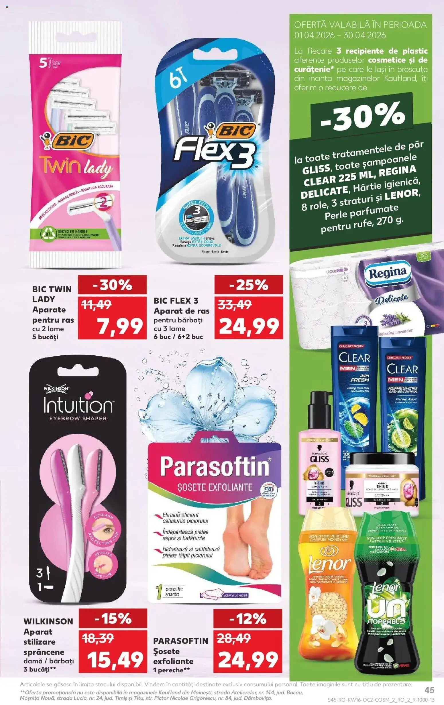 Noul catalog Kaufland – valabil de la 15.04.2026 | Pagină: 45 | Produse: Akrilik boya, Parfum, Recipiente, Șosete