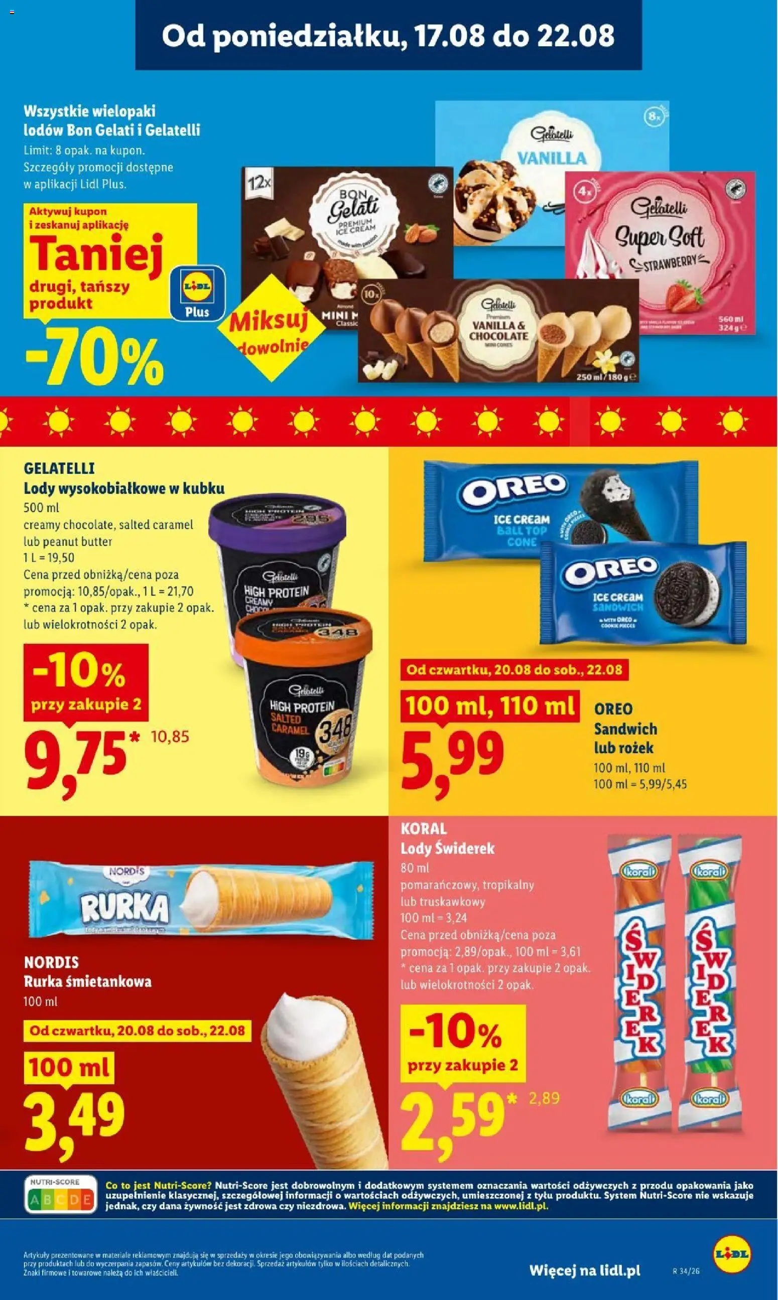 Lidl gazetka od 20.08.2026 | Strona: 75 | Produkty: Top, Żywność, Sandwich, Lody