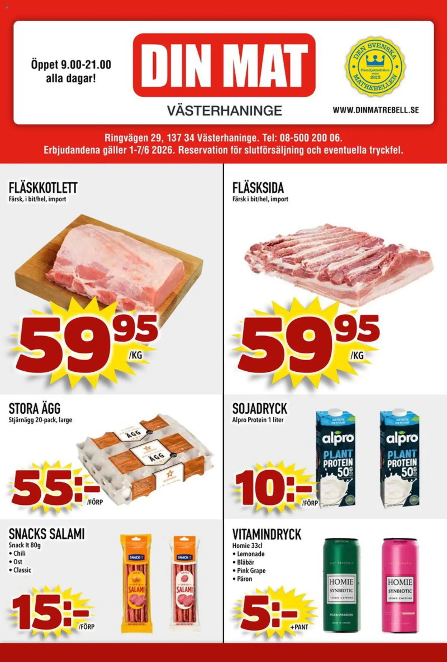 Din Mat reklamblad aktuell från 01.06.2026 | Sida: 1