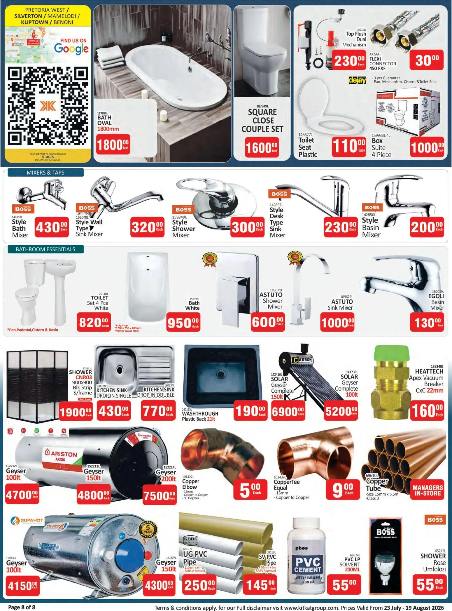 New KIT KAT Cash & Carry catalogue – valid from 23/07/2026 | Page: 8 | Products: Desk, Toilet seat, Pipe, Cement