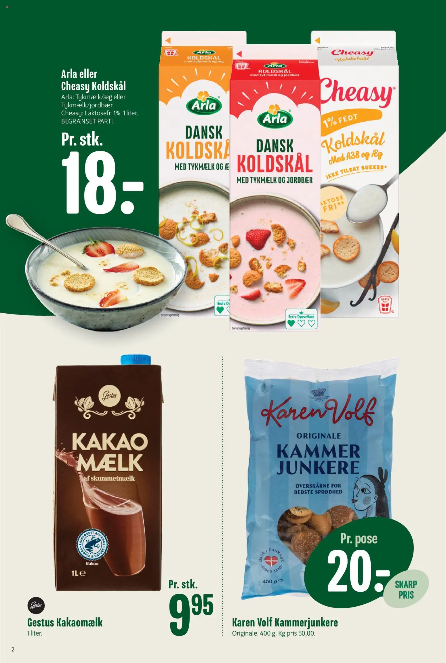 Min Købmand tilbudsavis – gyldig fra 07/08/2026 | Side: 2 | Produkter: Æg, Jordbær, Koldskål, Kakaomælk