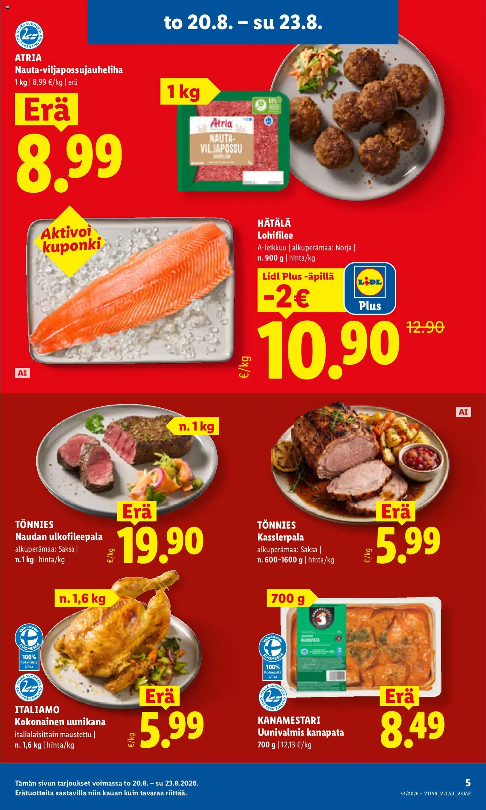 Lidl tarjoukset - Helsinki – voimassa 20/08/2026 alkaen | Sivu: 5 | Tuotteet: Kokonainen