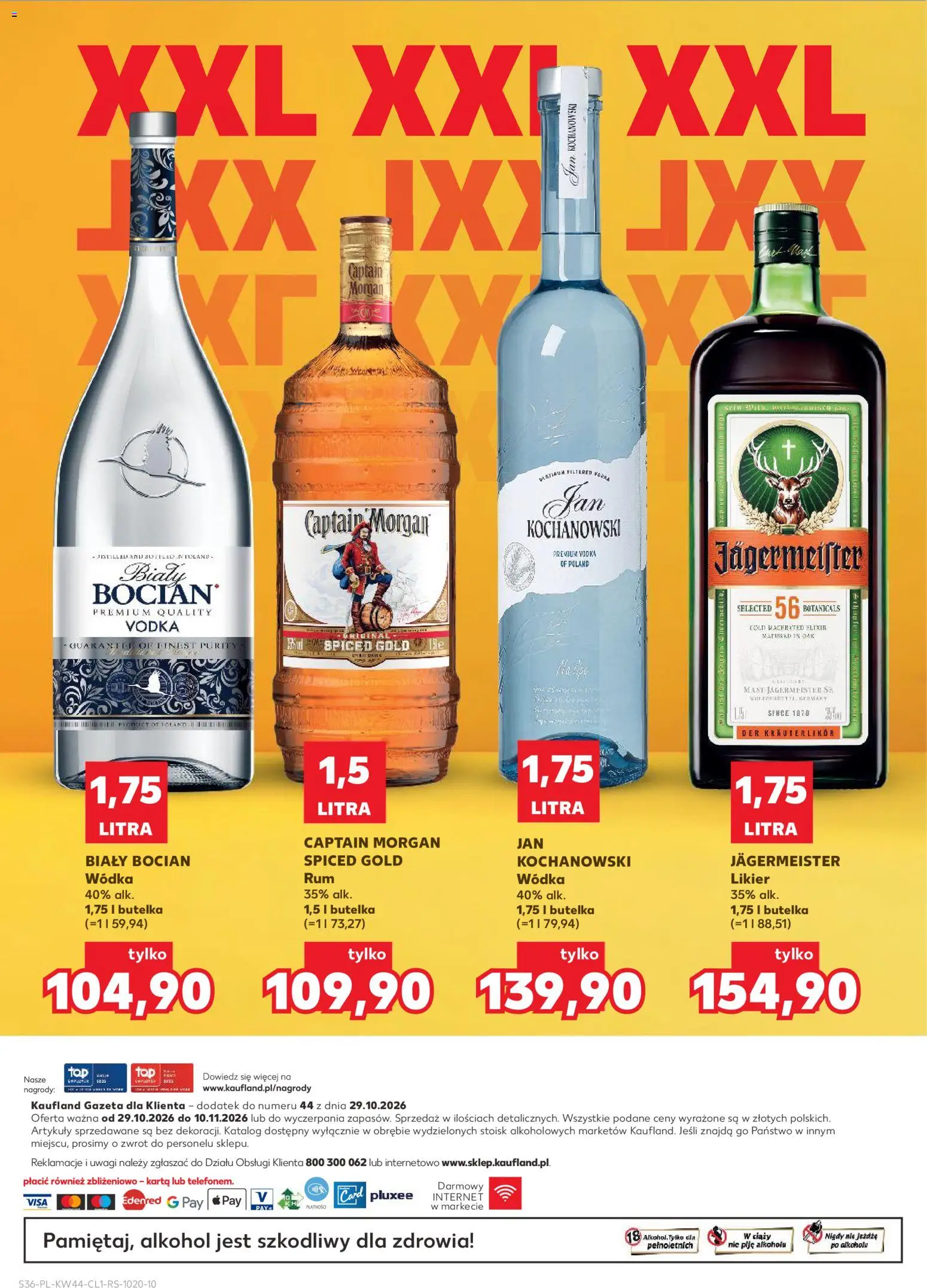 Kaufland Polsko leták - Barek od 29.10.2026 | Strana: 36 | Produkty: Jägermeister, Morgan, Vodka, Alkohol