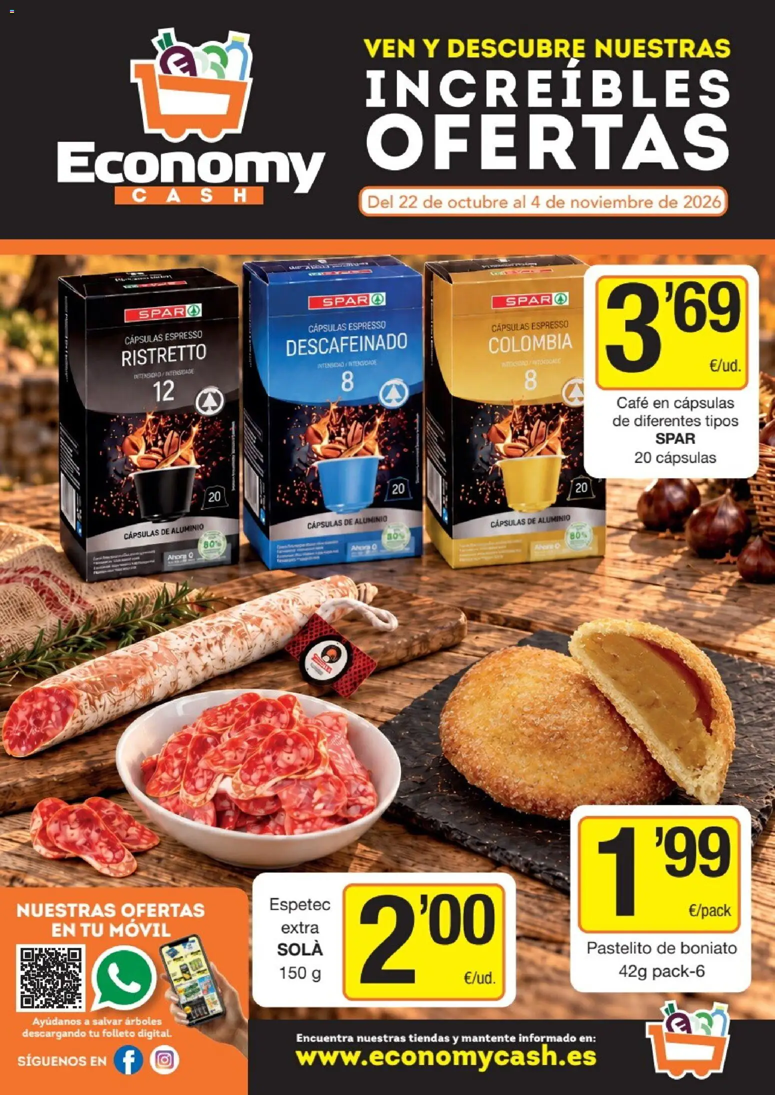 Economy Cash folleto │ válido desde el 22/10/2026 | Página: 1 | Productos: Cápsulas, Café, Boniato, Móvil