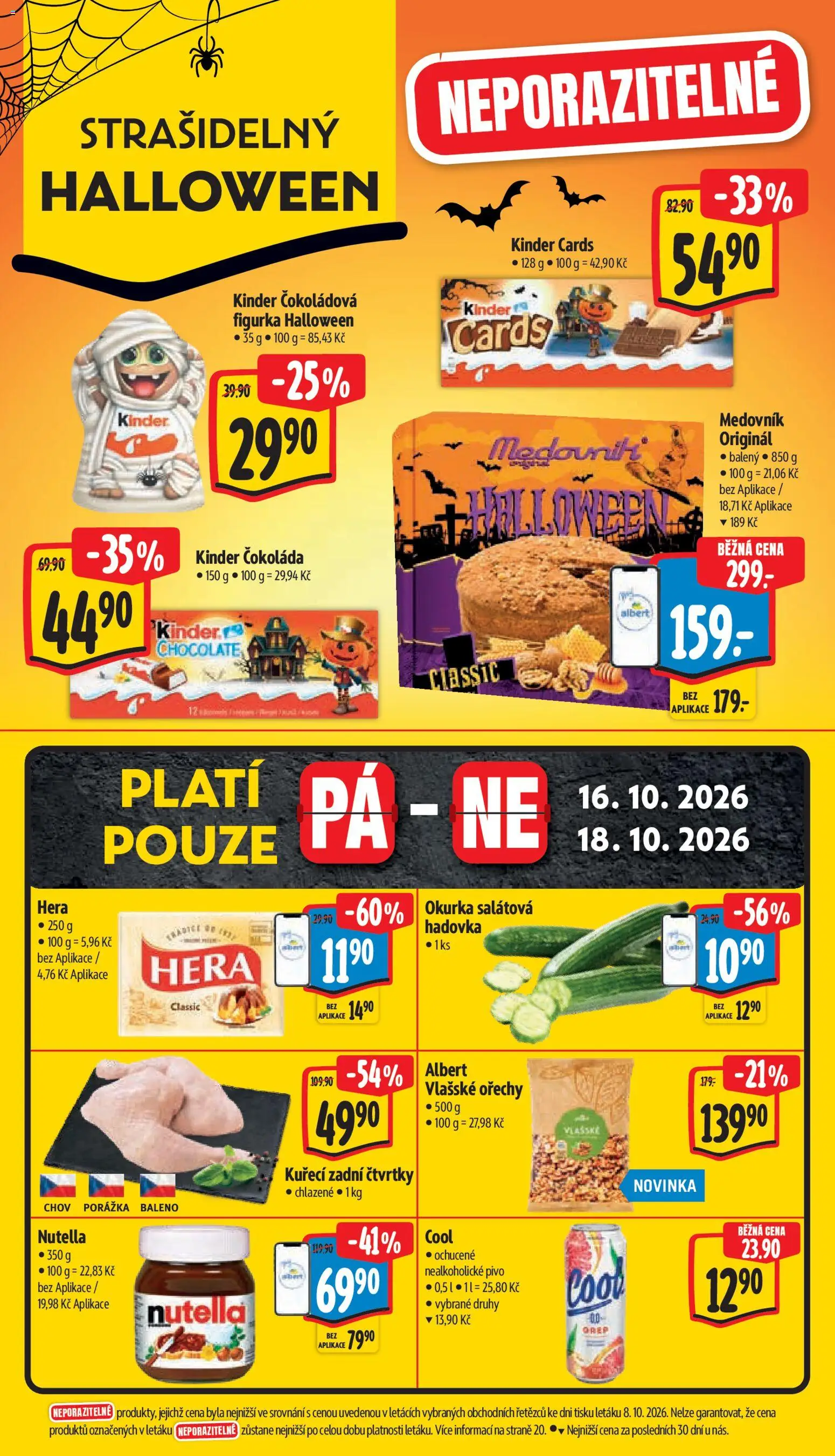 Albert leták - Supermarket Příbor od 14.10.2026 | Strana: 51 | Produkty: Medovník, Hadovka, Nealkoholické pivo, Nutella