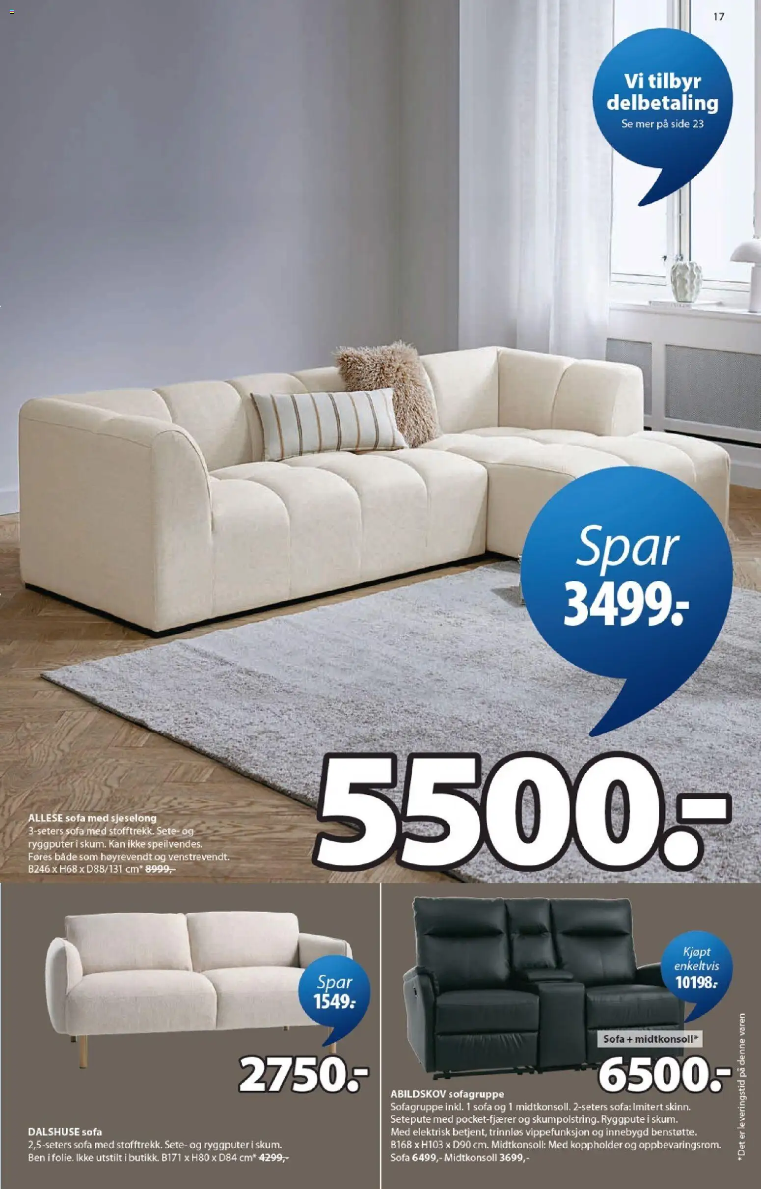 {H1} | Side: 17 | Produkter: 1, Sofagruppe, Sofa, Sjeselong