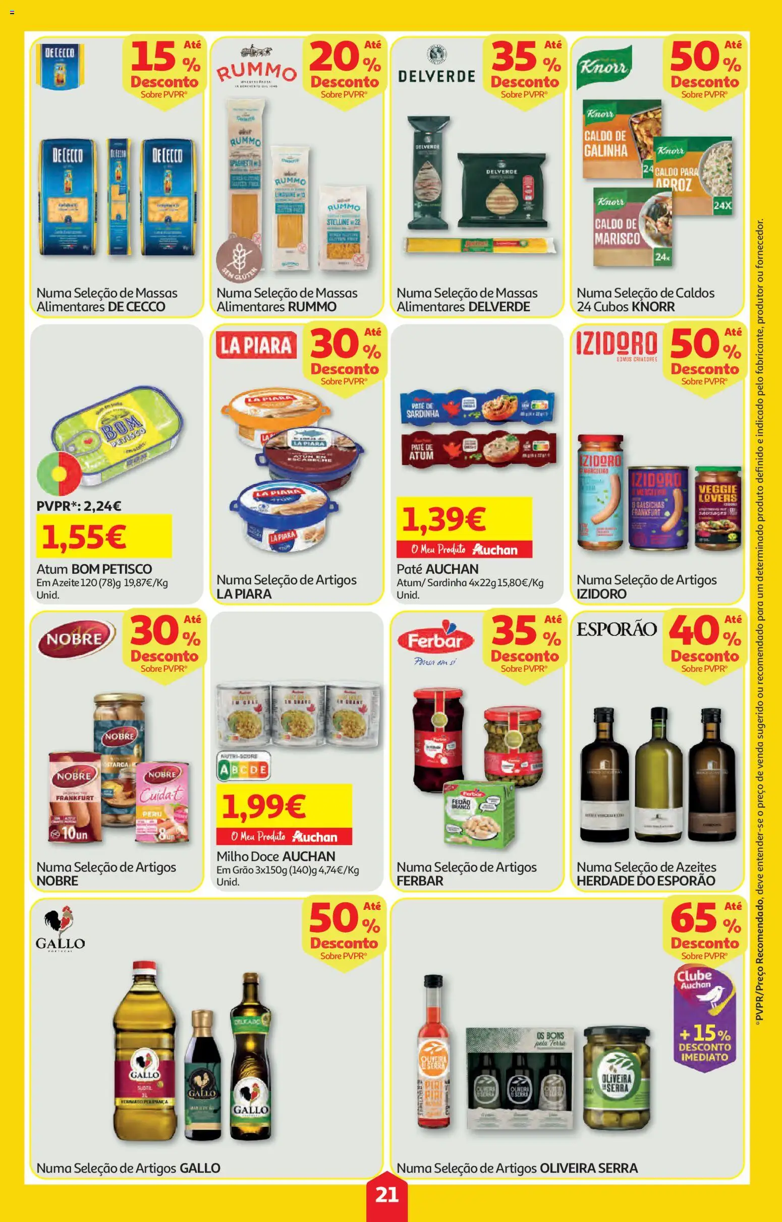 Auchan folheto │ válido de 09/07/2026 | Página: 21 | Produtos: Atum, Knorr, Arroz, Milho