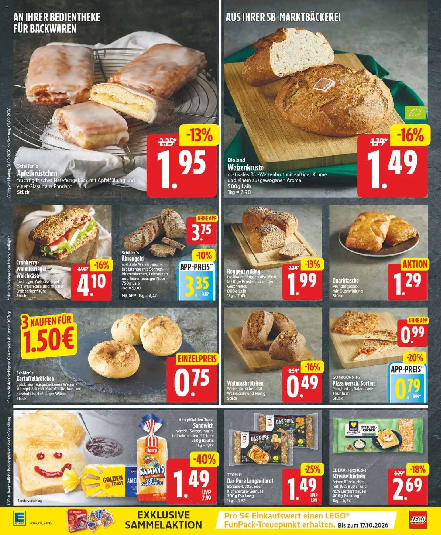 Edeka Prospekt – gültig ab 31.08.2026 | Seite: 10 | Produkte: Butter, Toast, Pizza, Kuchen