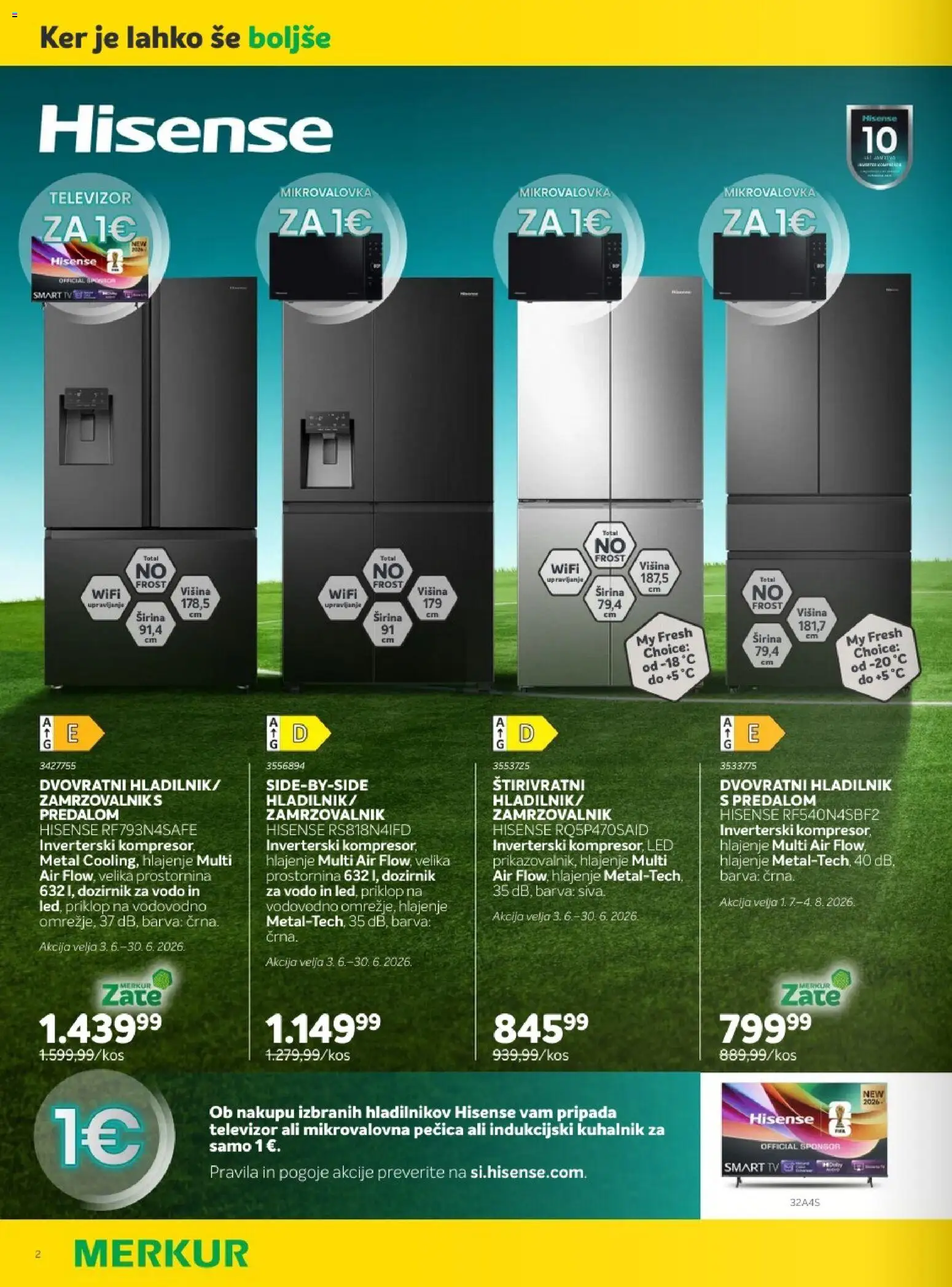 Novi Merkur katalog ponudbe – veljaven od 17.06.2026 | Stran: 2 | Izdelki: Zamrzovalnik, Pecica, Kuhalnik, Barva