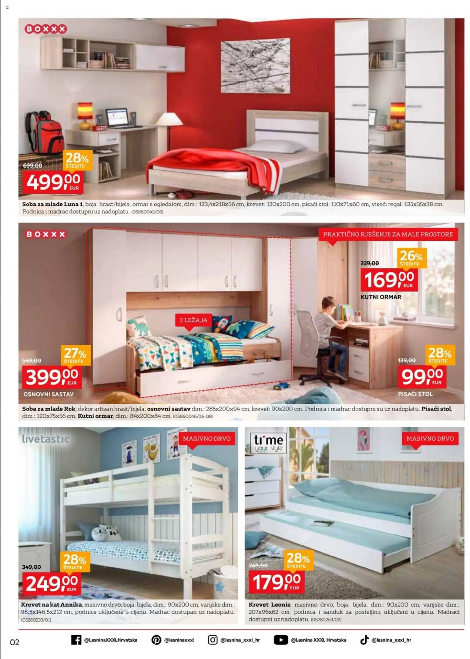 Lesnina katalog | vrijedi od 03.08.2026 | Stranica: 2 | Proizvodi: Krevet, Madrac, Ormar, Stol