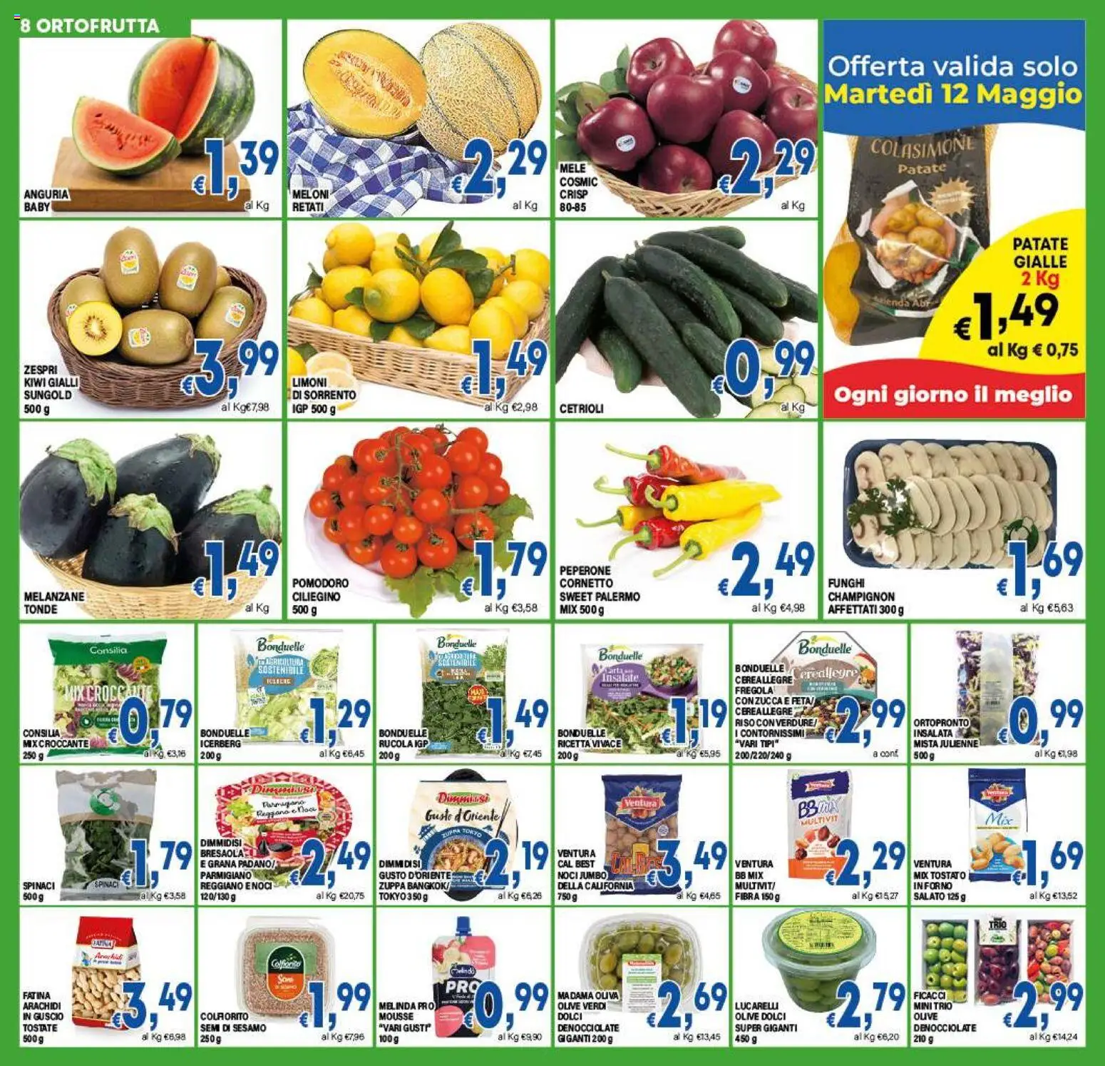 Volantino DEM del 08.05.2026 | Pagina: 8 | Prodotti: Mele, Kiwi, Patate, Melanzane