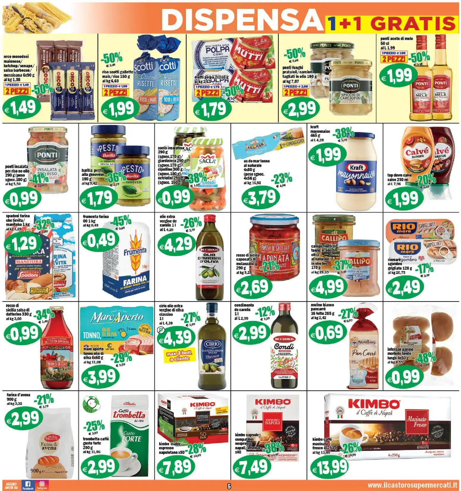 Volantino Il Castoro del 29.04.2026 | Pagina: 5 | Prodotti: Mele, Riso, Farina, Tonno