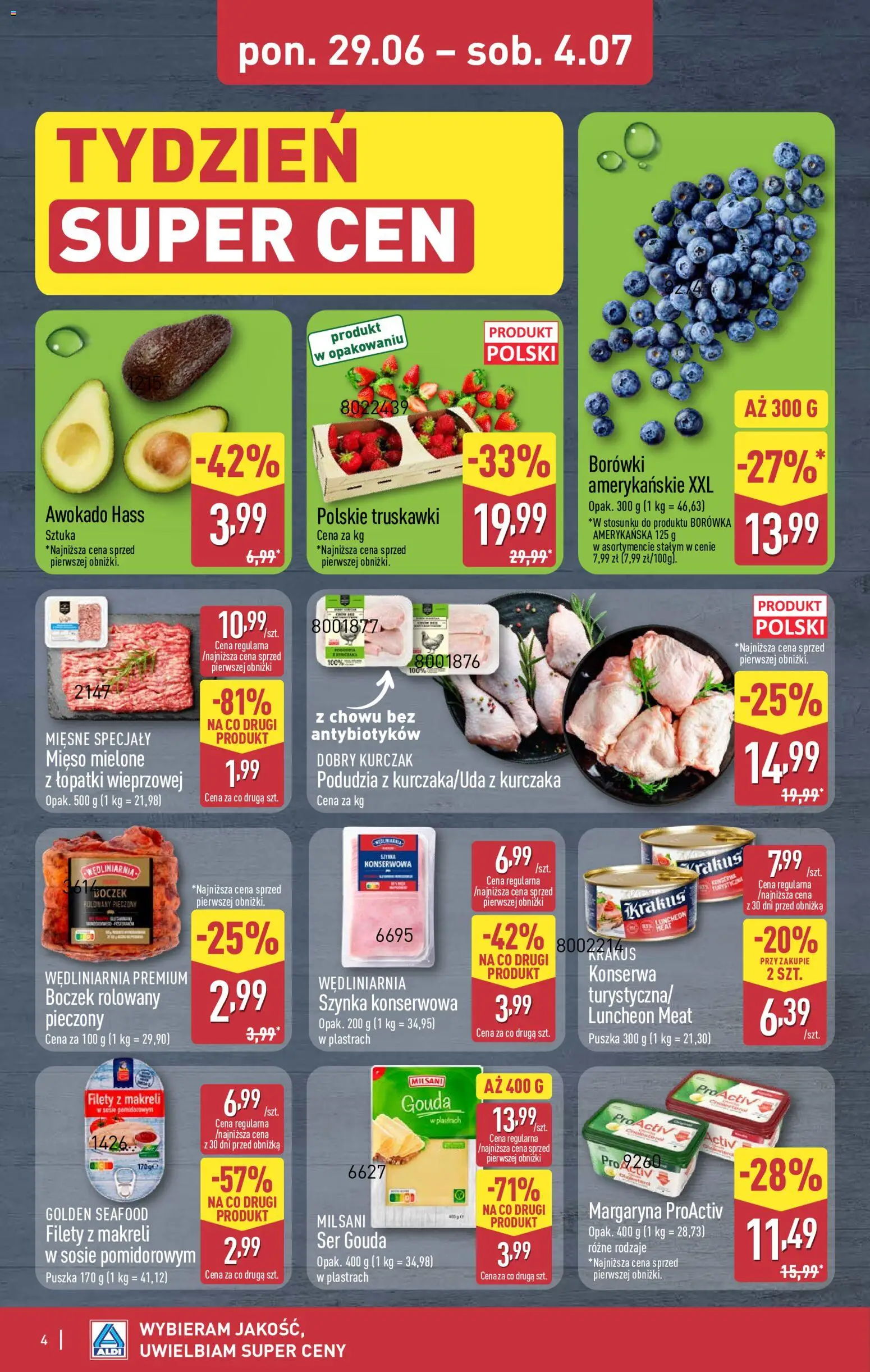 Aldi Polsko leták - Artykuły przemysłowe i tekstylia od 02.07.2026 | Strana: 4 | Produkty: Luncheon meat, Gouda