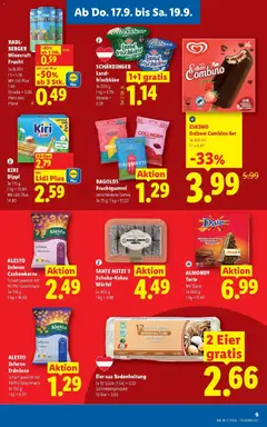 Eier aus Bodenhaltung, Je 12 Stück; 1 Stk. = 0.22, Sortimentsprodukt: 10 Eier = 2.66 ab 17.09.2026 gültig | Seite: 11 | Produkte: Erdnüsse, Eier