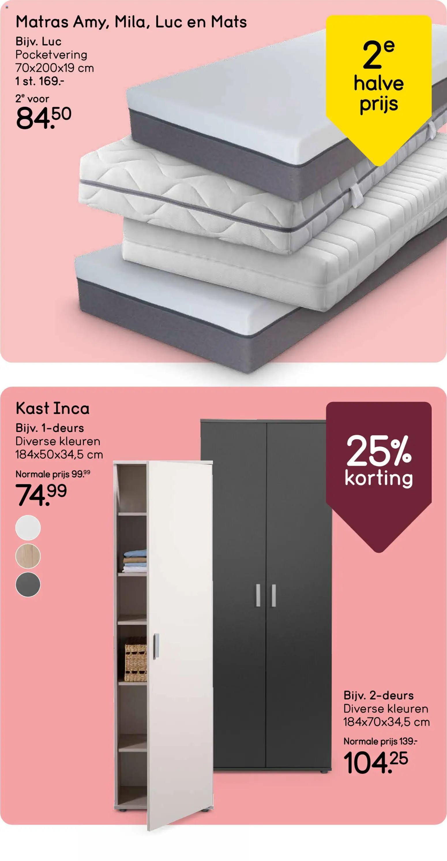 {H1} | Pagina: 23 | Producten: Matras, Kast