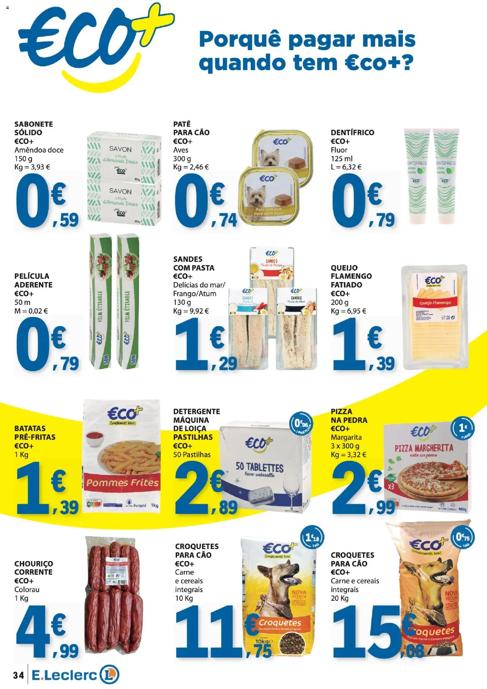 E.Leclerc folheto │ válido de 24/09/2026 | Página: 34 | Produtos: Detergente, Sabonete, Queijo, Colorau
